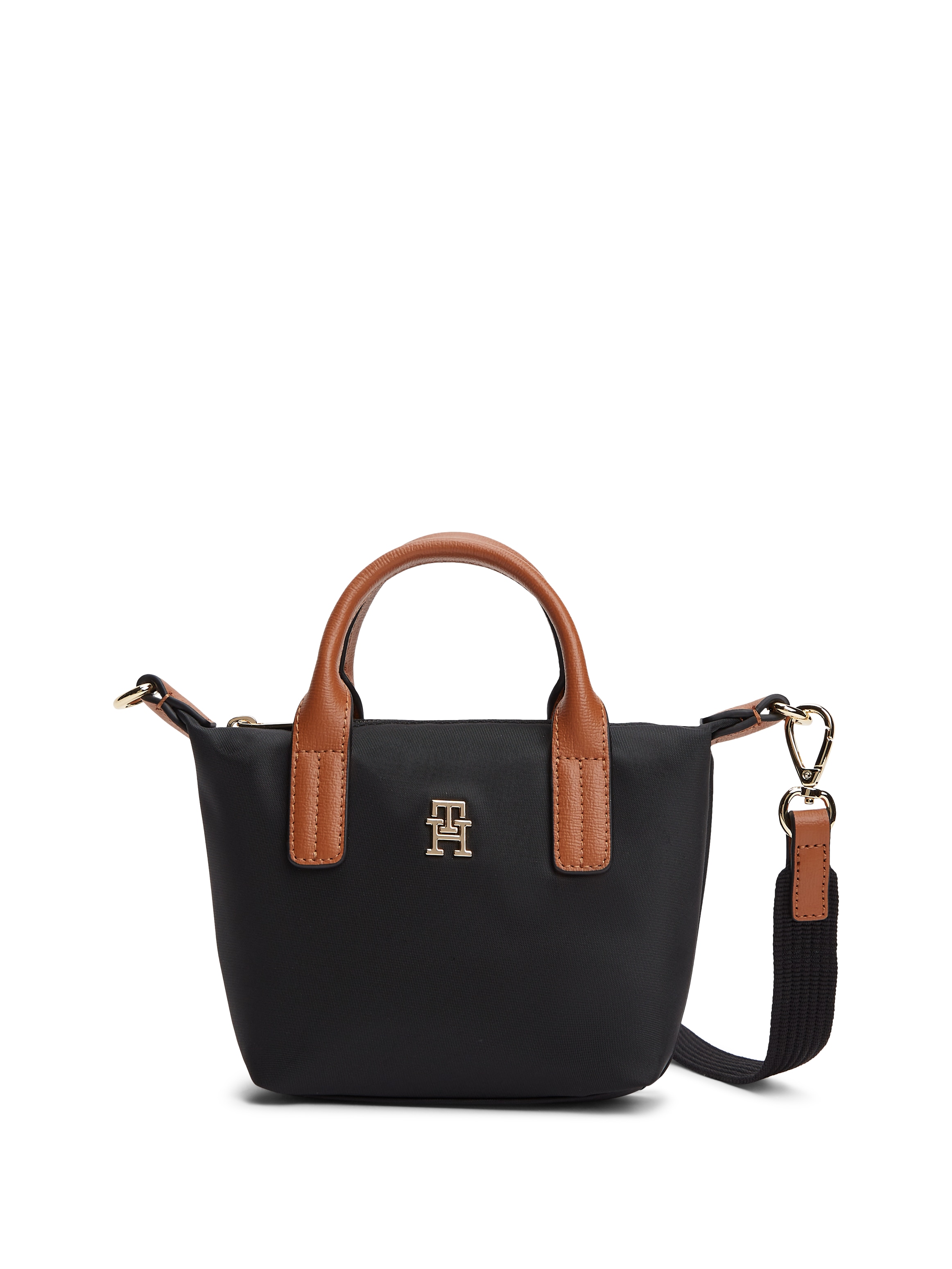Tommy Hilfiger Handtasche "POPETTE MICRO TOTE" Damen Umhängetasche, Schultertasche im Kontrastlook