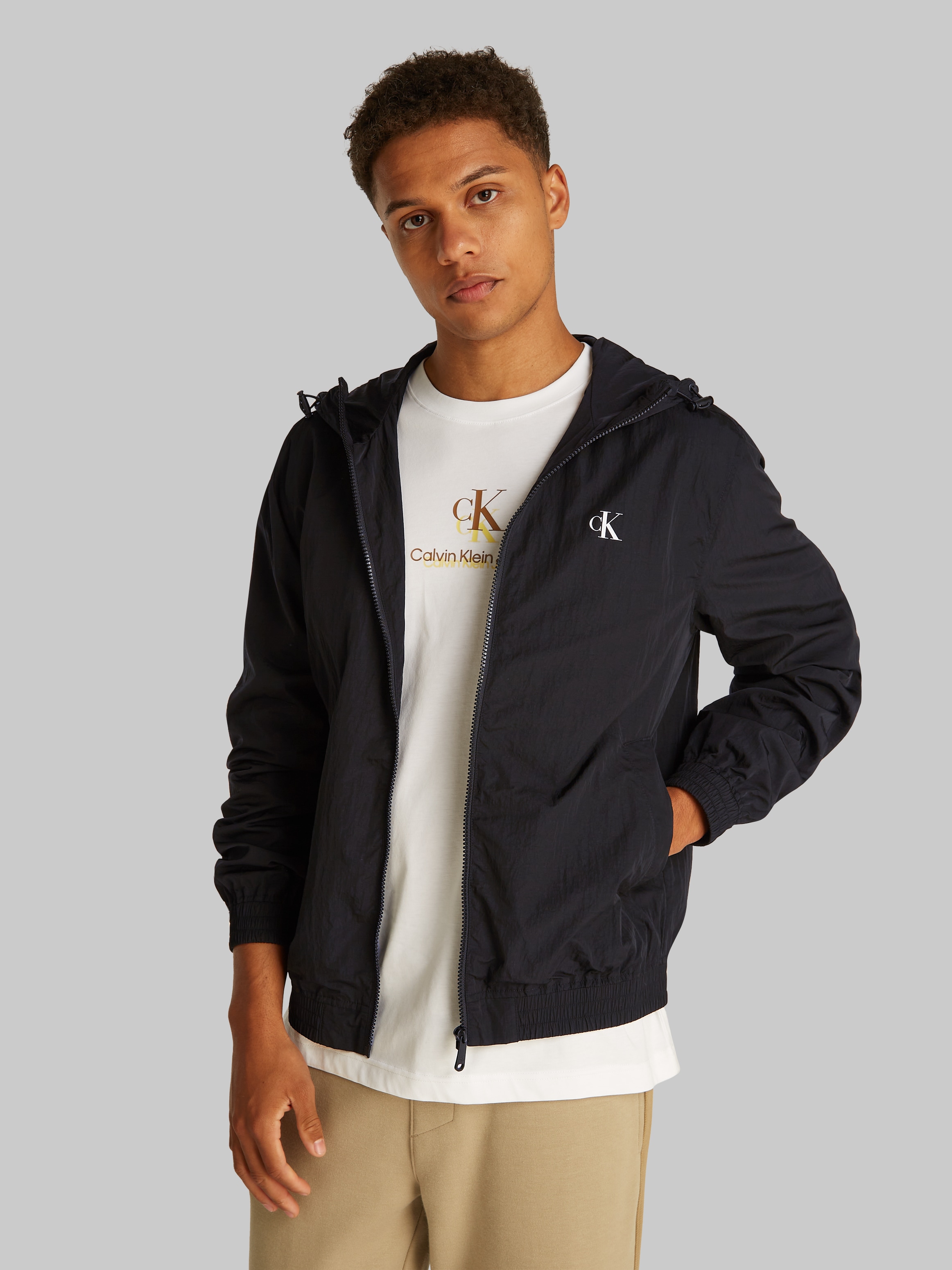 Calvin Klein Jeans Windbreaker "NYLON HOODED WINDBREAKER", mit Kapuze, mit günstig online kaufen