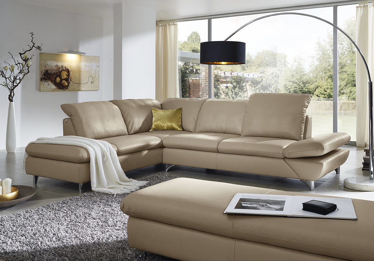 W.SCHILLIG Ecksofa "Taoo, elegant und zeitlos, bequem, L-Form, Breite 296cm" mit Sitziefenverstellung & Kopfteilverstellung