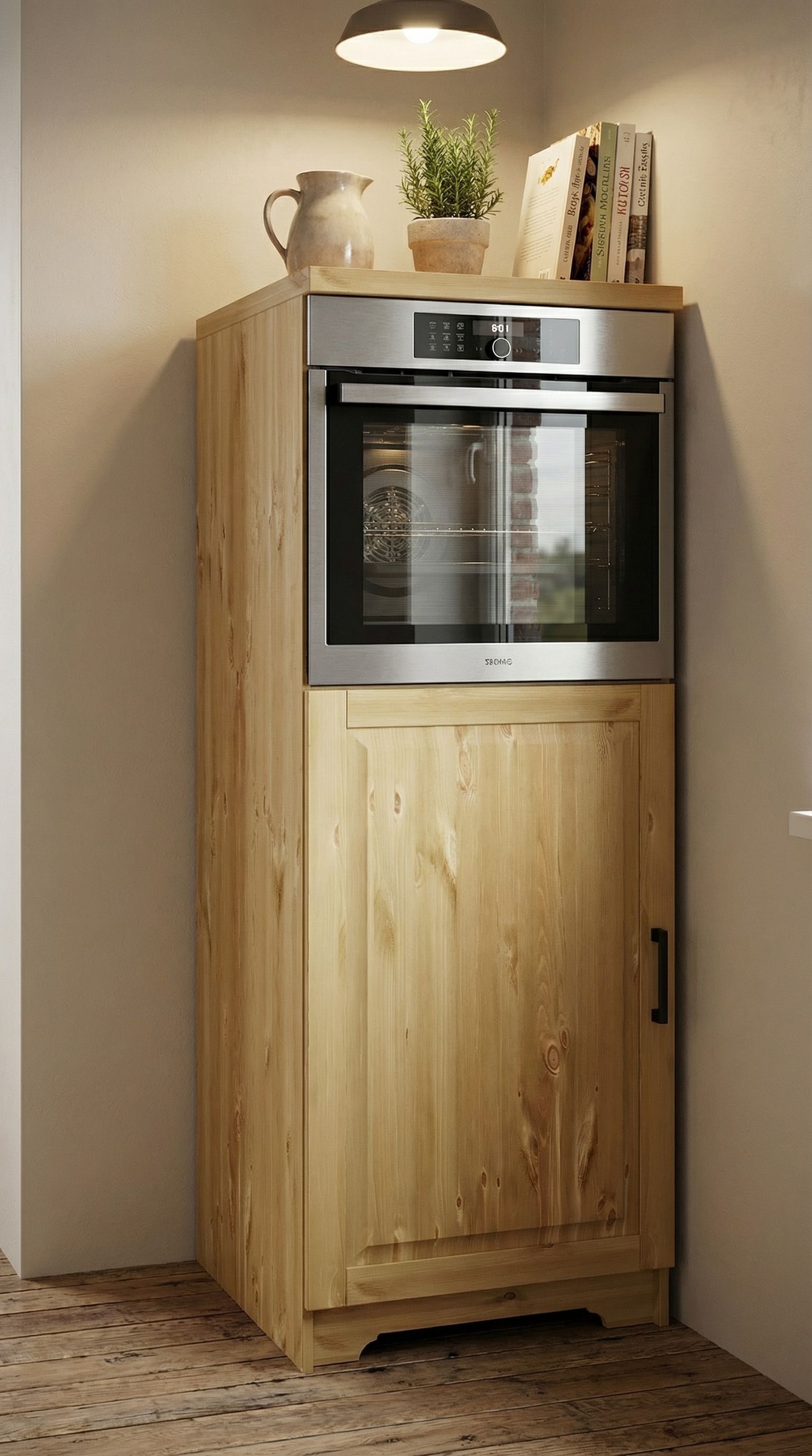 Home affaire Backofen/Kühlumbauschrank »Meliss« aus massiver Kiefer, Breite 60 cm, Soft-Close-Funktion