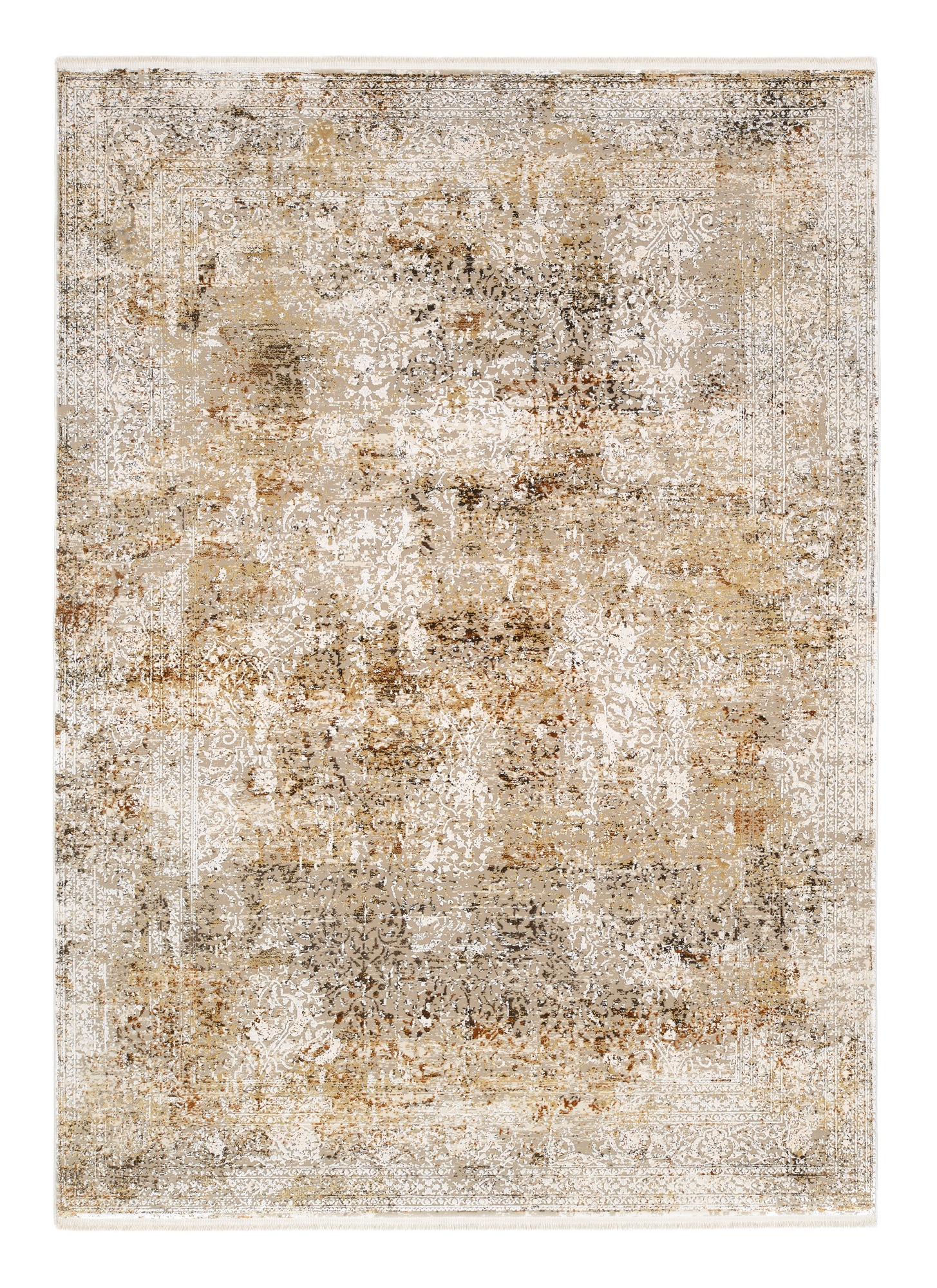 OCI DIE TEPPICHMARKE Teppich »BESTSELLER CAVA« rechteckig 8 mm Höhe Glanz Viskose, mit Fransen, Hoch Tief Struktur, Vintage, Wohnzimmer