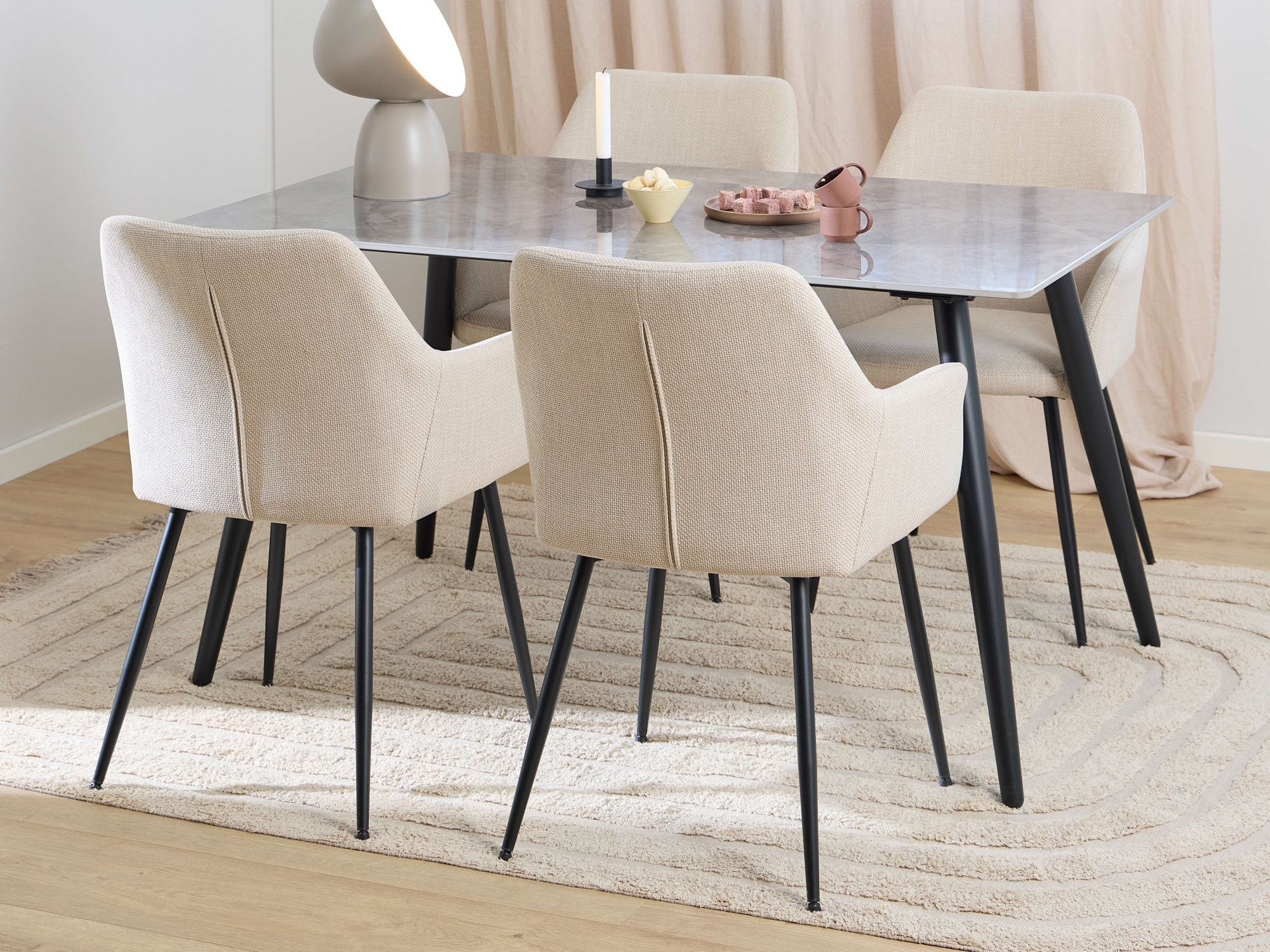 ACTONA GROUP Esszimmer-Set "Essgruppe, Speisetisch mit Stühlen, für das Ess günstig online kaufen