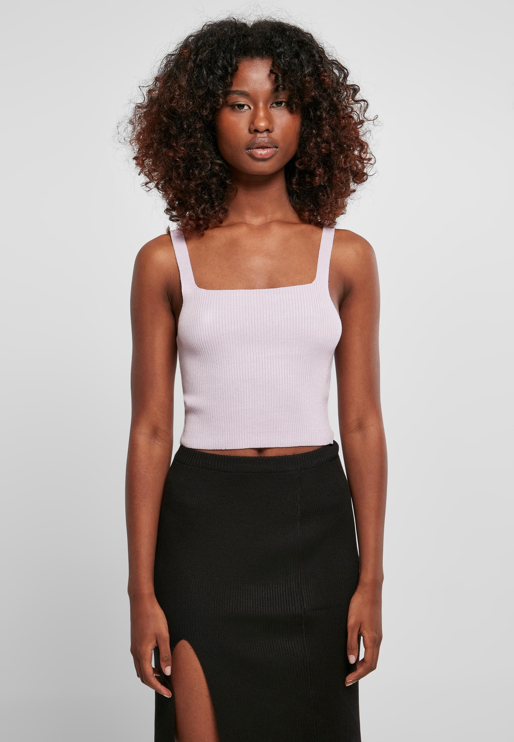 URBAN CLASSICS Muskelshirt »Urban Classics Damen Ladies Cropped Knit Top«, (1 tlg.)