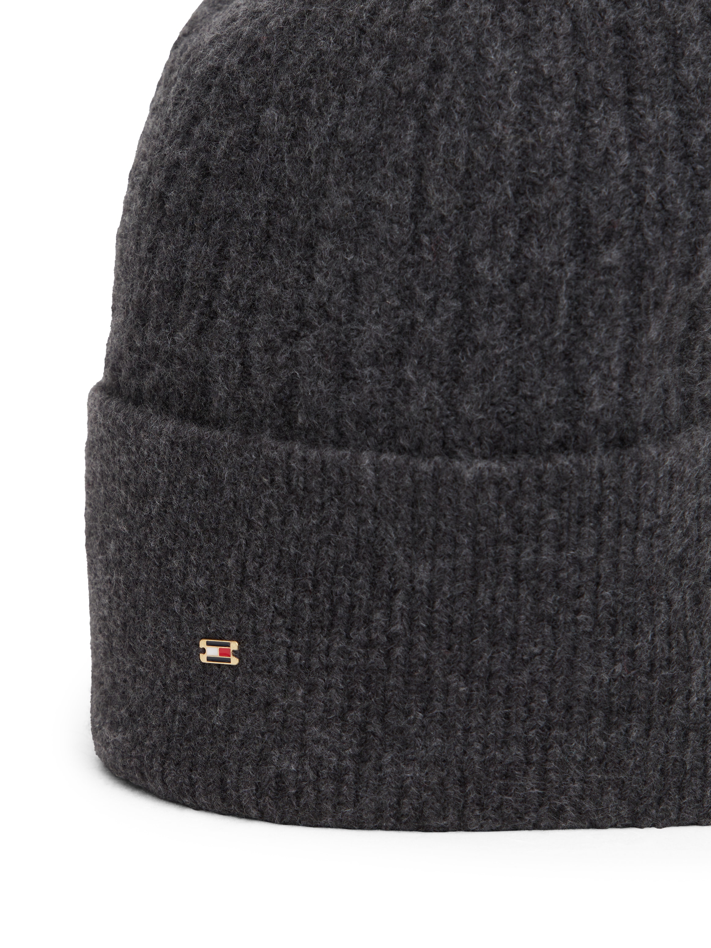 Tommy Hilfiger Beanie »TH CABLE ENAMEL FLAG BEANIE«, Regular fit