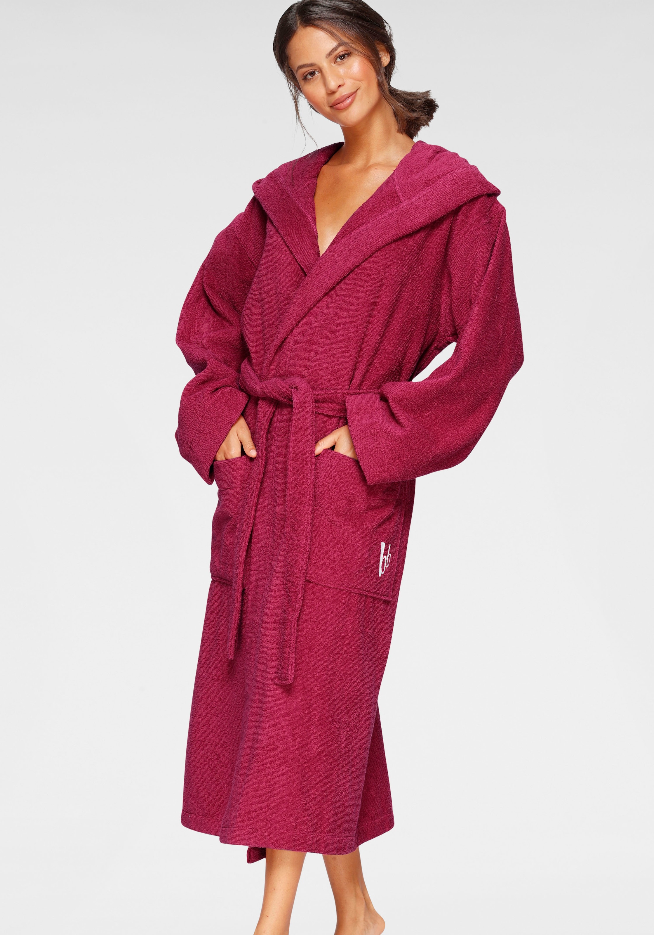 Bruno Banani Unisex-Bademantel "Robby, ideal für Sauna & Spa, Standard, Premium und Überlänge" 1 Stk. Damen & Herren Bademäntel, Baumwolle, mit Taschen, Sauna, XS-3XL