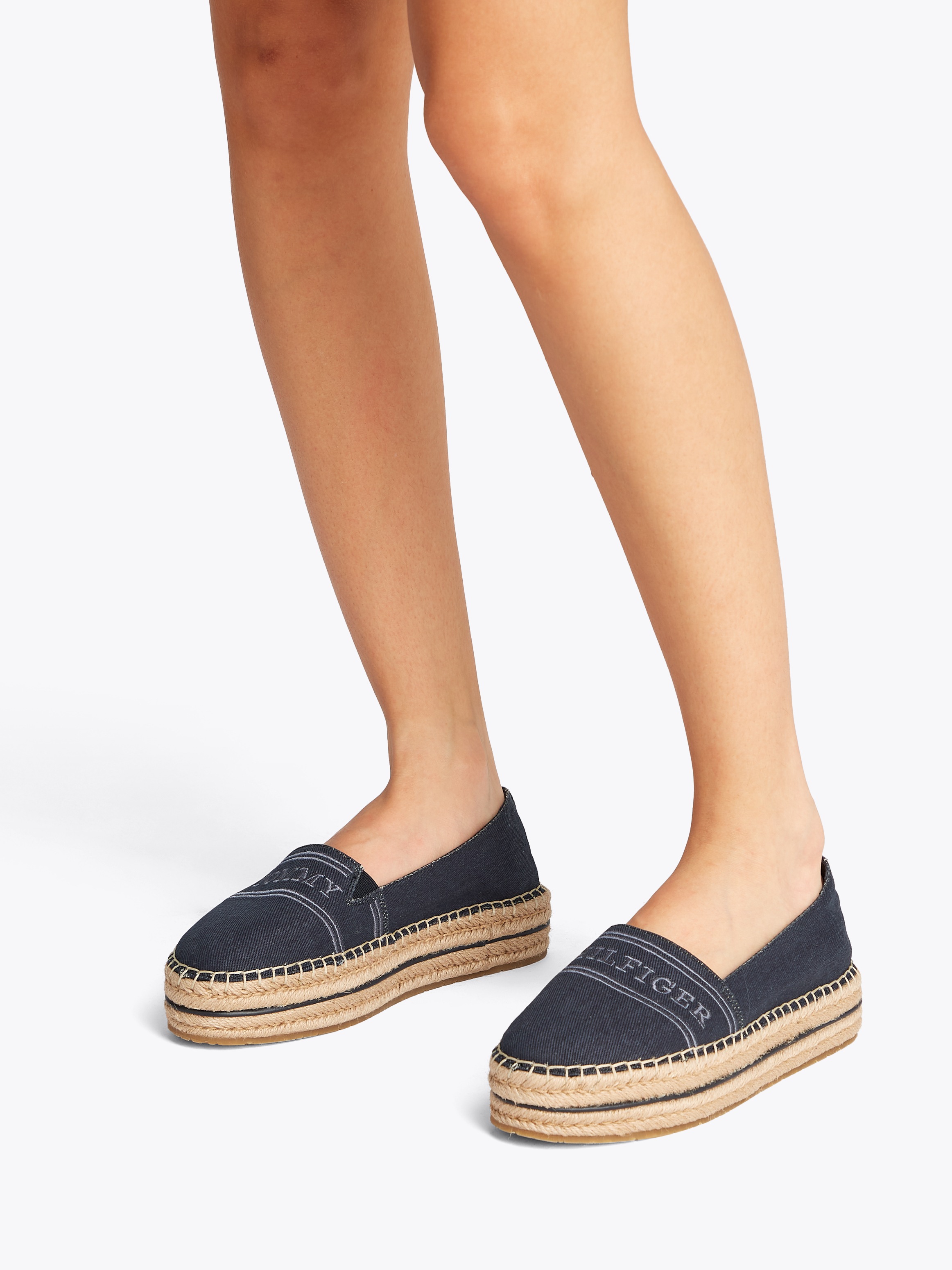 Tommy Hilfiger Espadrille "DENIM PLATFORM ESPADRILLE", Plateau, Slipper, Sc günstig online kaufen