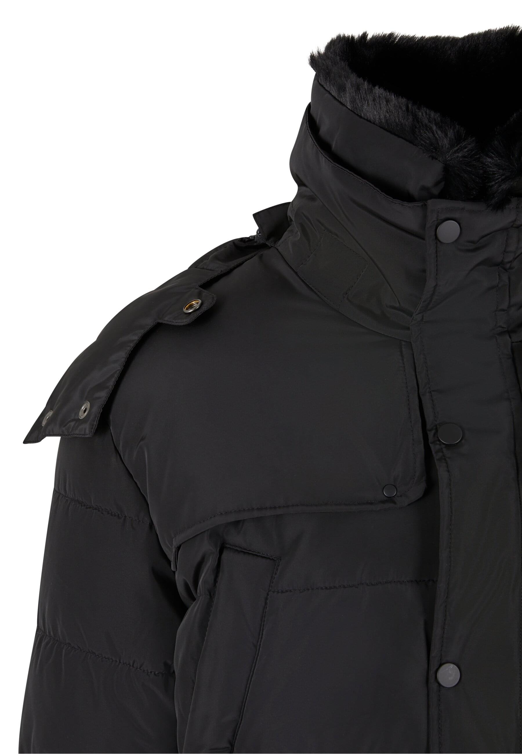 URBAN CLASSICS Winterjacke »Urban Classics Puffer Jacket With Detachable Fur Collar«, (1 St.), ohne Kapuze
