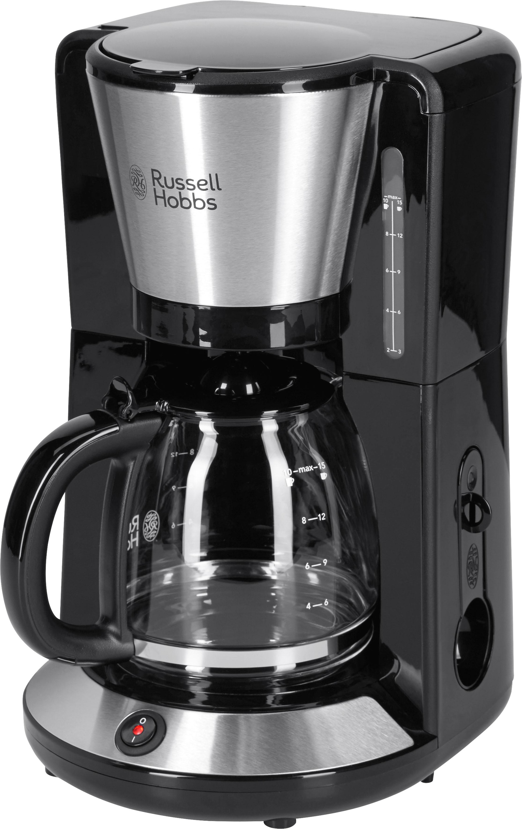 RUSSELL HOBBS Filterkaffeemaschine »Adventure 24010-56«, 1,25 l Kaffeekanne, Papierfilter, 1x4, mit Glaskanne, 1100 Watt, Edelstahl gebürstet
