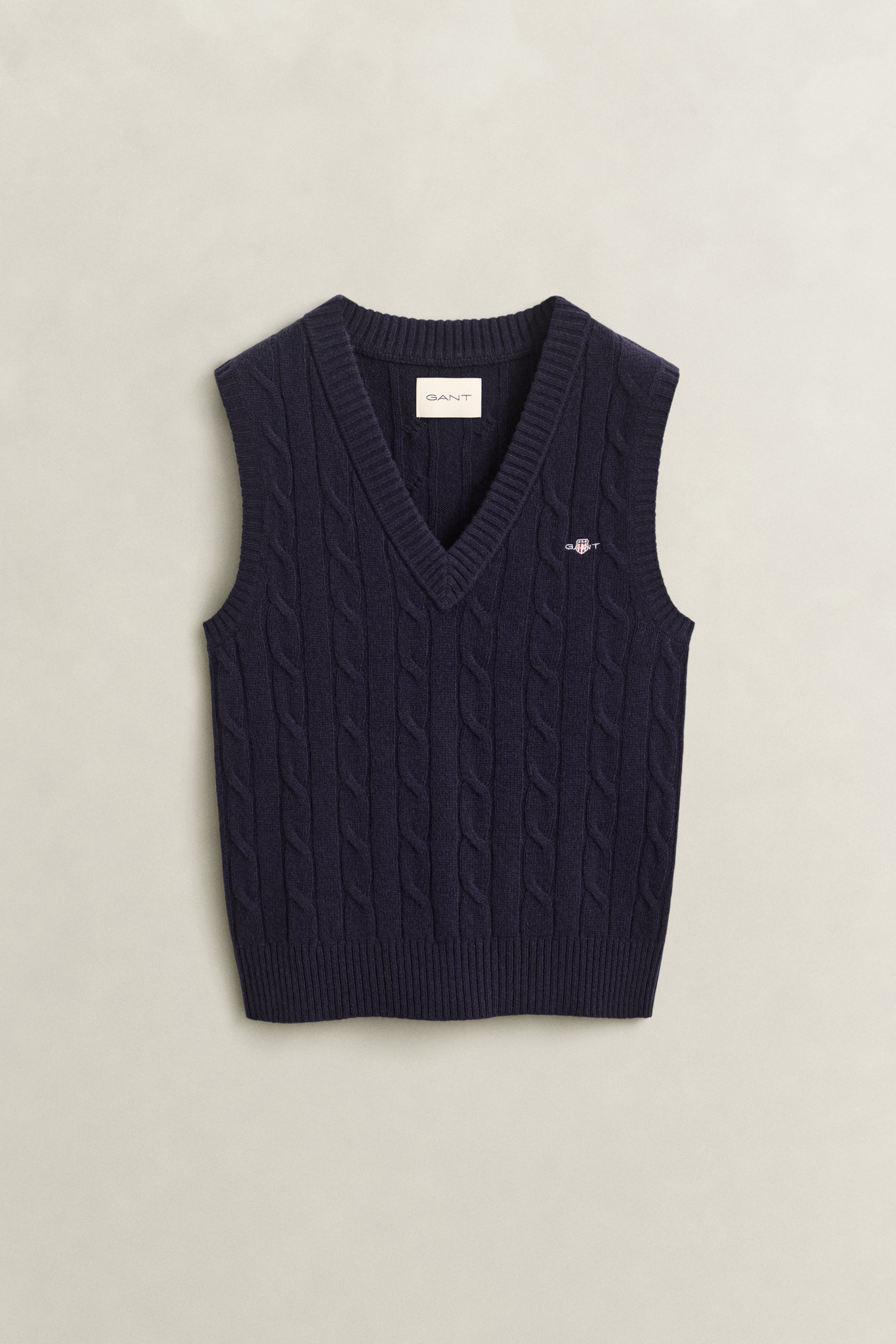 Gant Pullunder »LAMBSWOOL CABLE KNIT« aus reiner Wolle, mit Zopfmuster