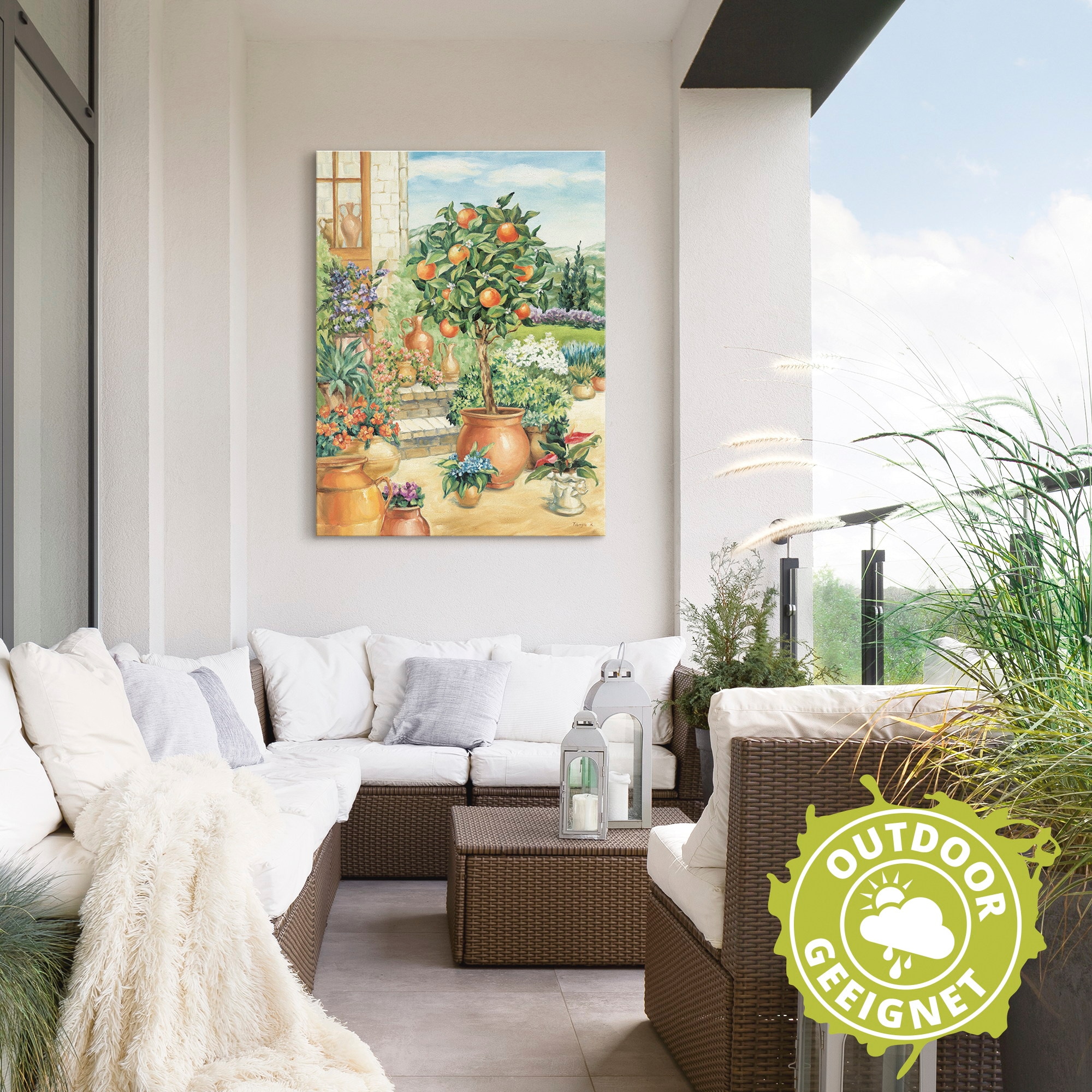 Artland Wandbild »Orangenbaum im Garten«, Garten, (1 St.), als Alubild, Outdoorbild, Leinwandbild, Poster, Wandaufkleber