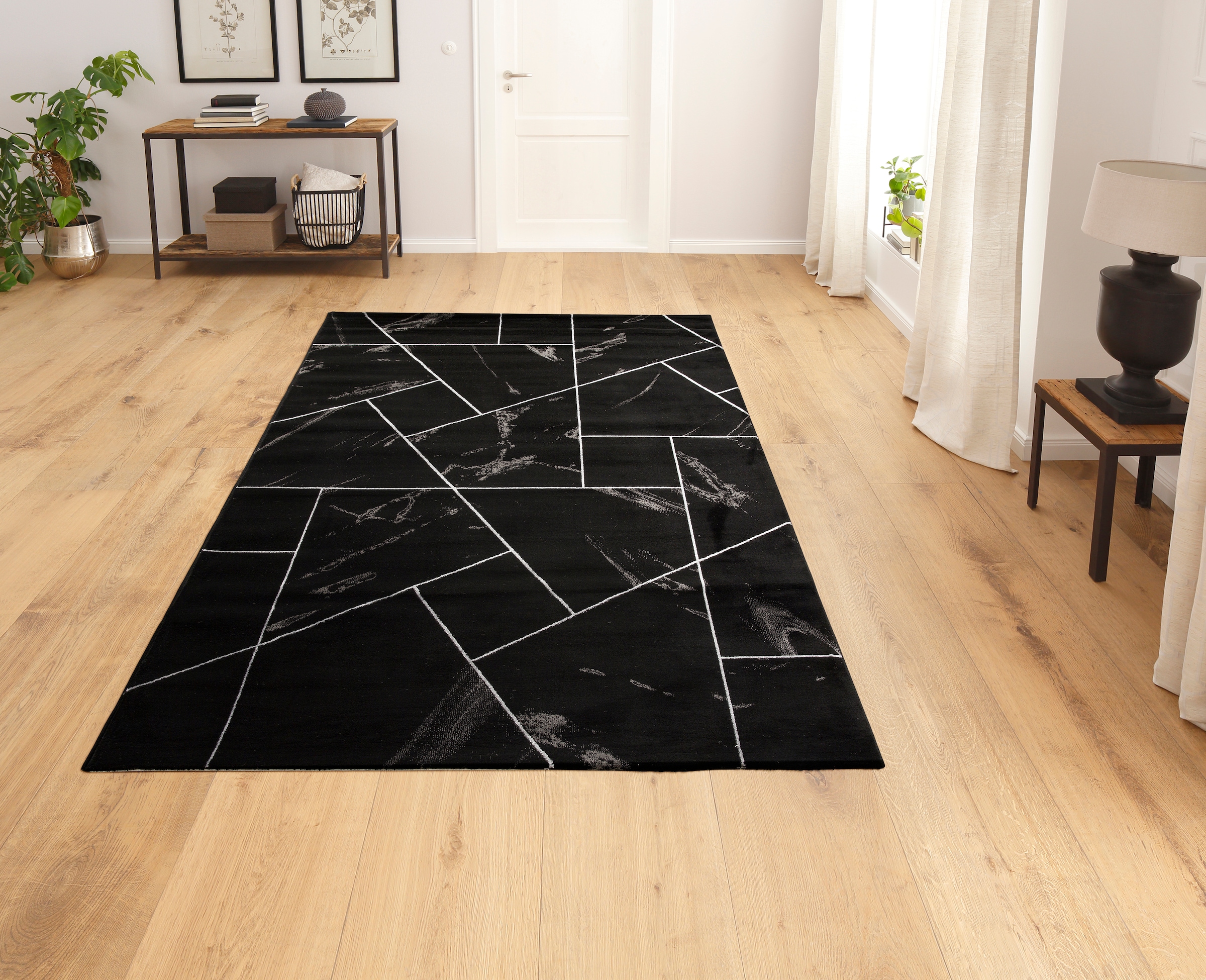 Black Friday Leonique Teppich Marmor-Design, Muster, | rechteckig, BAUR Hoch-Tief-Effekt, geometrisches »Lerina«, Kurzflor