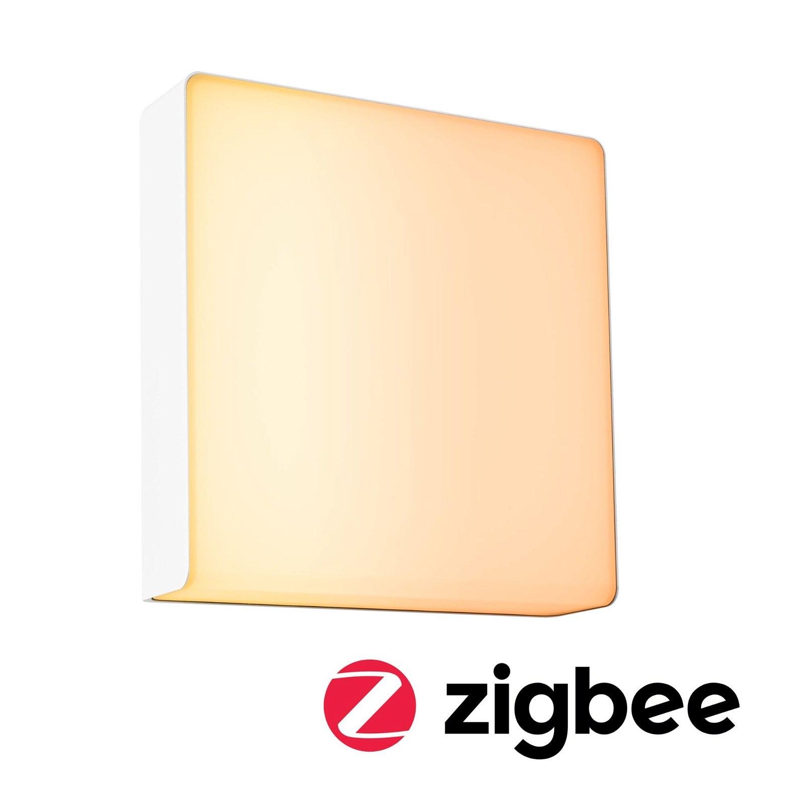 LED Außen-Wandleuchte PAULMANN, B:25cm H:25cm T:9,7cm, weiß, Leuchten, "Azalena IP44 250x97mm 8,5W 700lm 230V Kunststoff, Aluminium", Smart Home