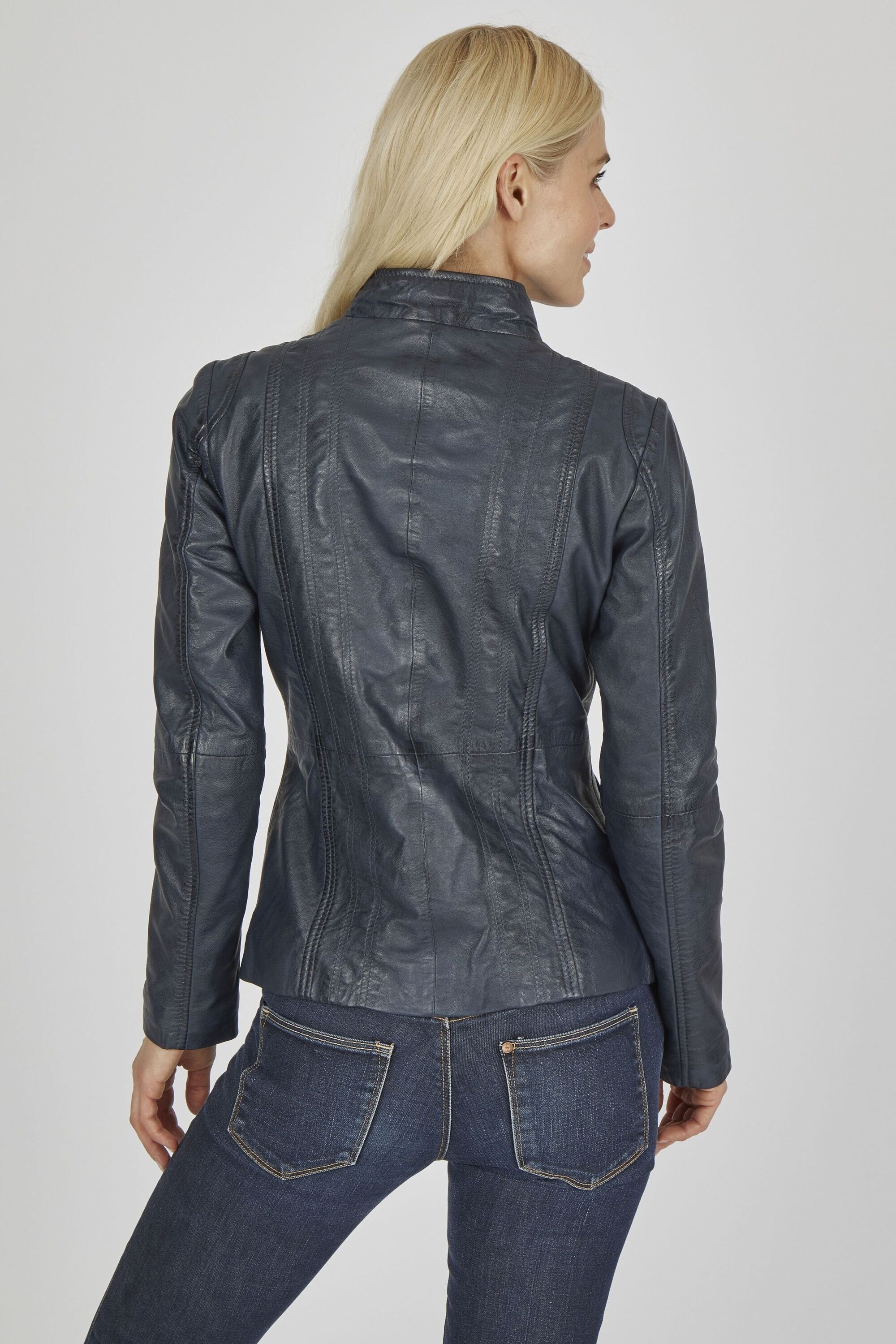 7eleven Lederjacke »SEFEMA« ohne Kapuze mit Taschen