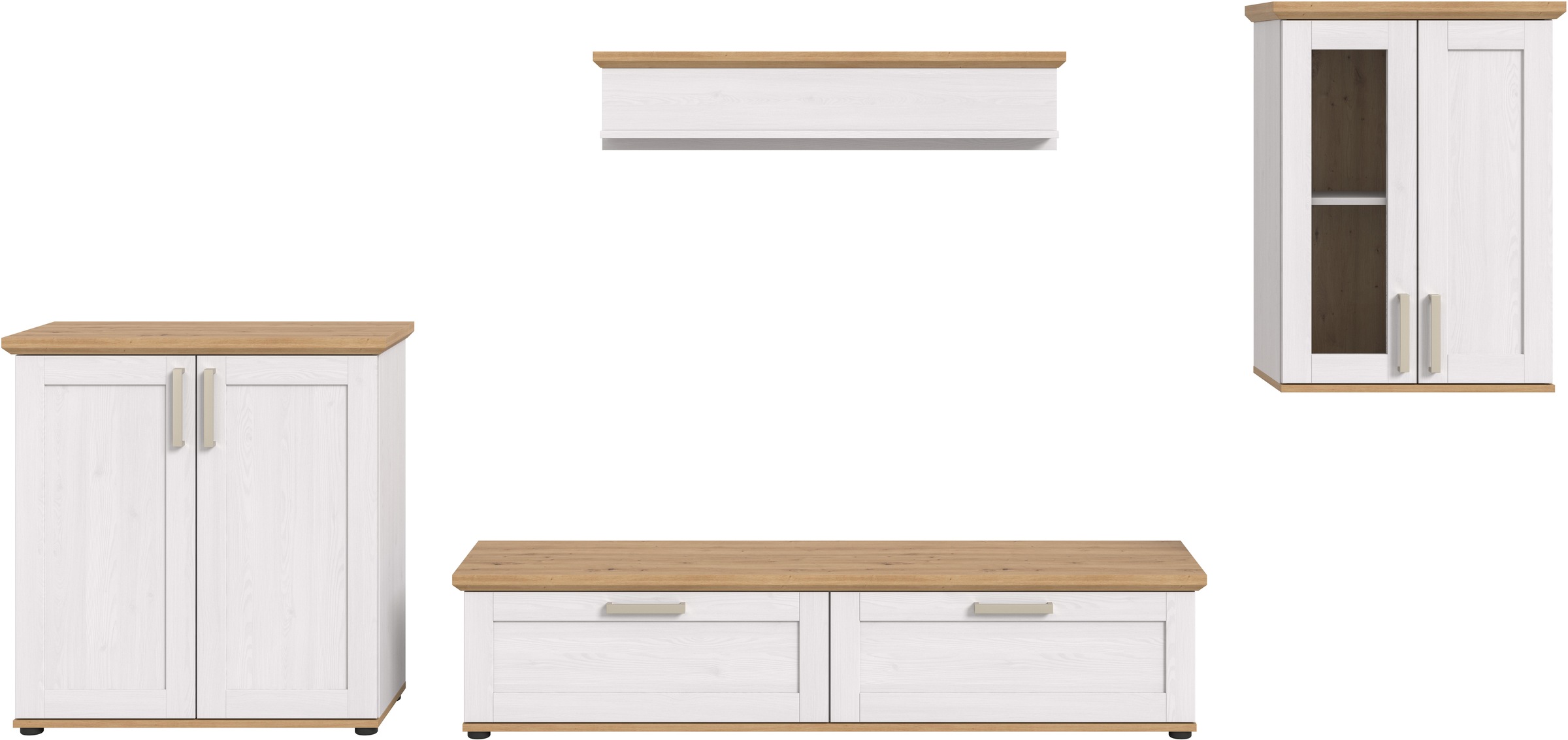 Thumbnail - Home affaire Wohnwand "Cosenza", (Set, 4 St.), Cosenza, Breite: 336 cm,Vitrine,Highboard,Lowboard, Wandboard