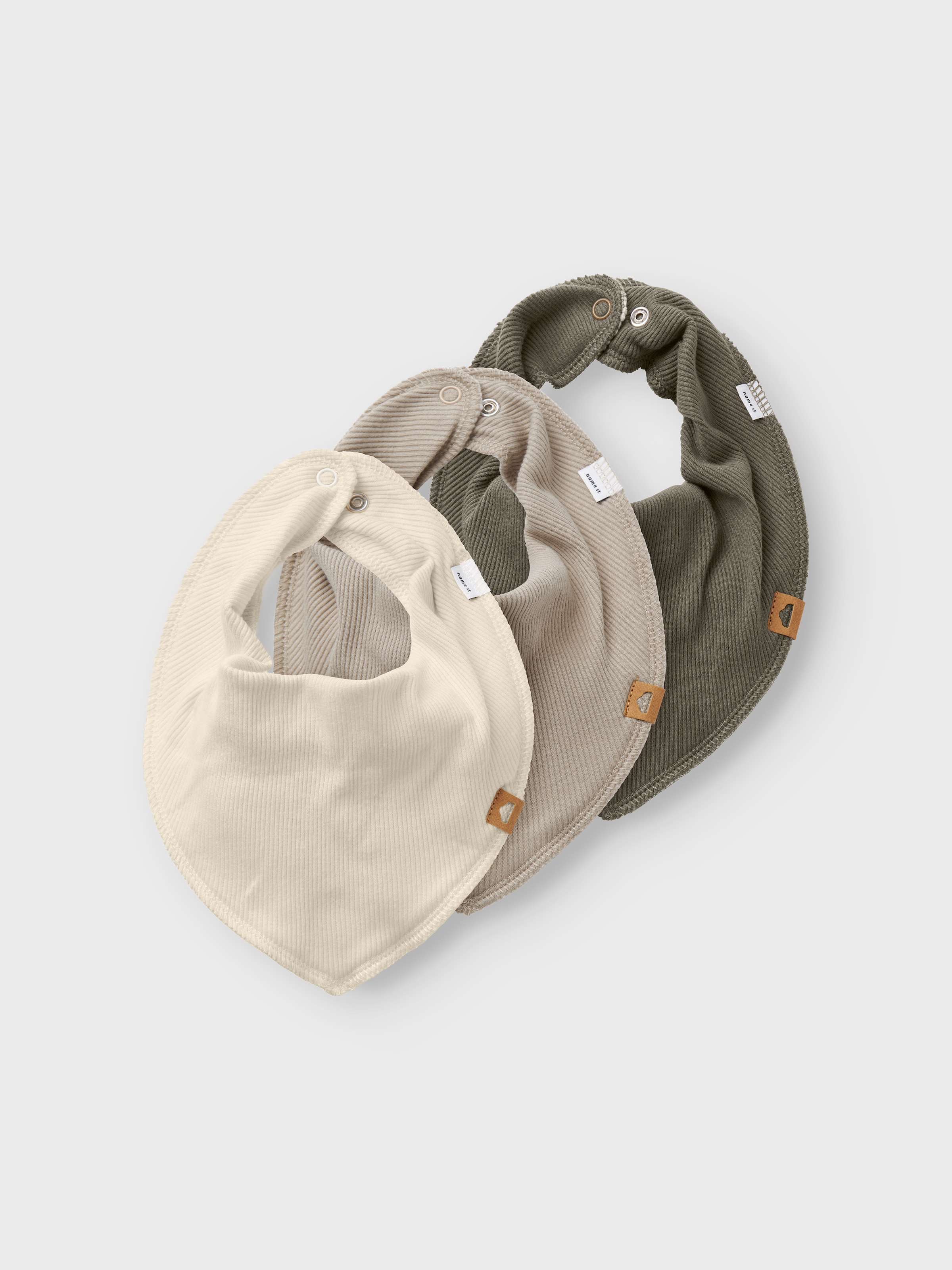 Name It Dreieckstuch »NBNYVETTI 3P SCARF BIB NOOS« 3 Stk. mit Druckknopf zum Verschließen