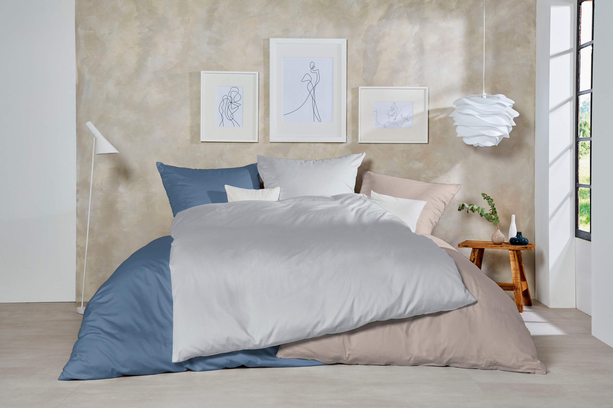 Thumbnail - Primera Bettwäsche "Uni Baumwolle" 2 Stk. tlg. im modernen Uni-Look