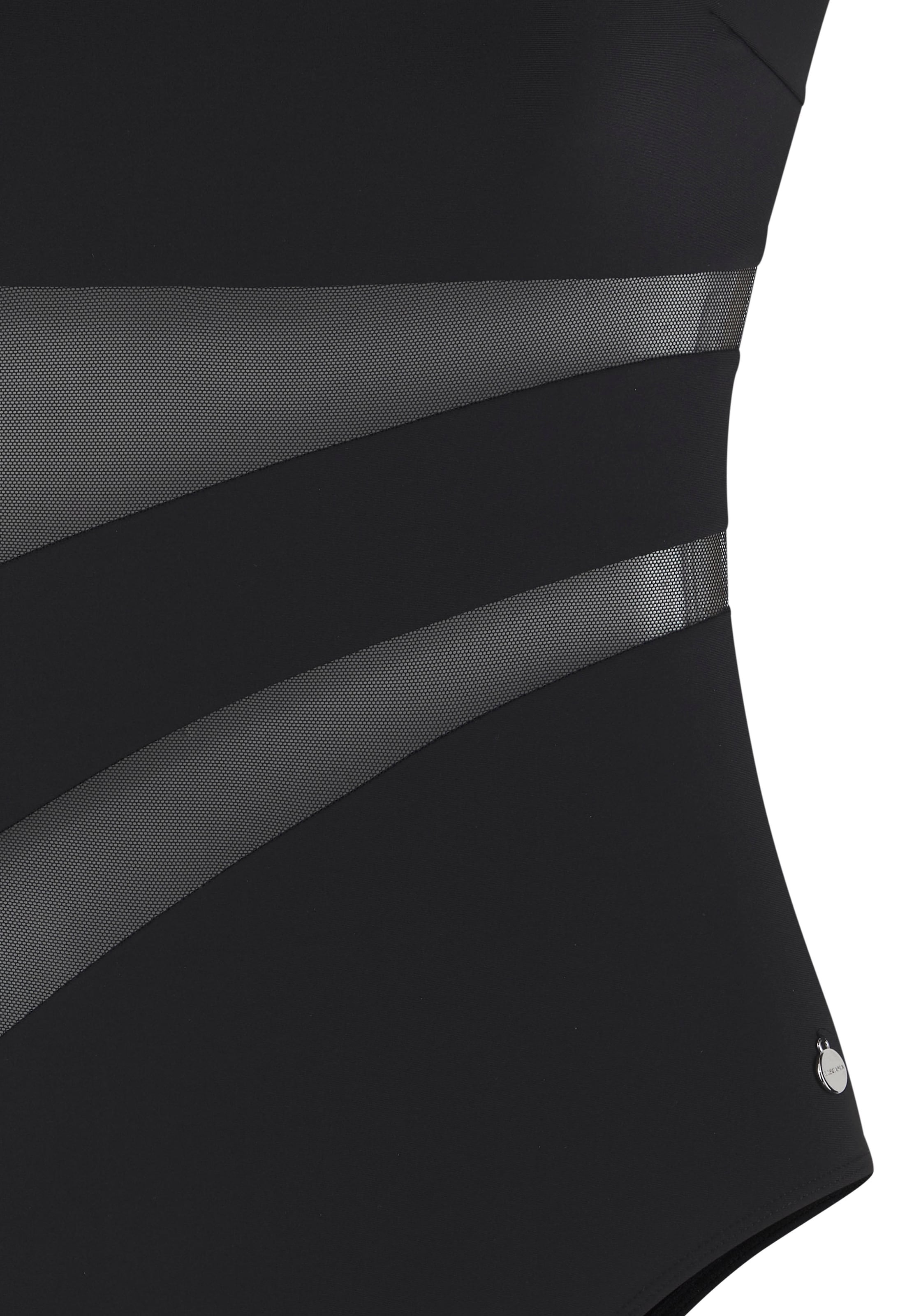 LASCANA Badeanzug mit transparenten Mesh Einsätzen