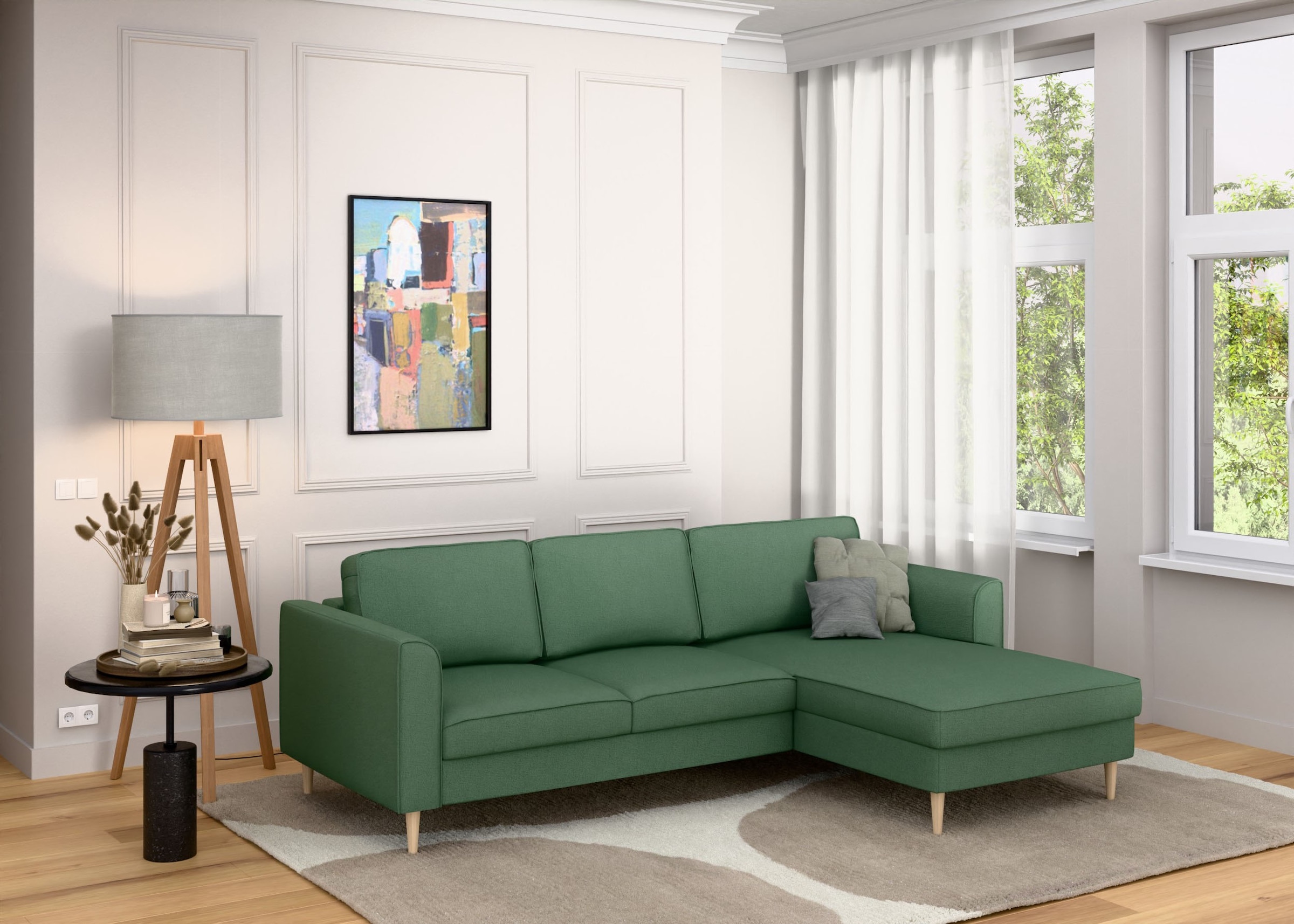 Home affaire Ecksofa "Booster, whlw. mit Schlaffunktion & Bettkasten, Fuß B günstig online kaufen