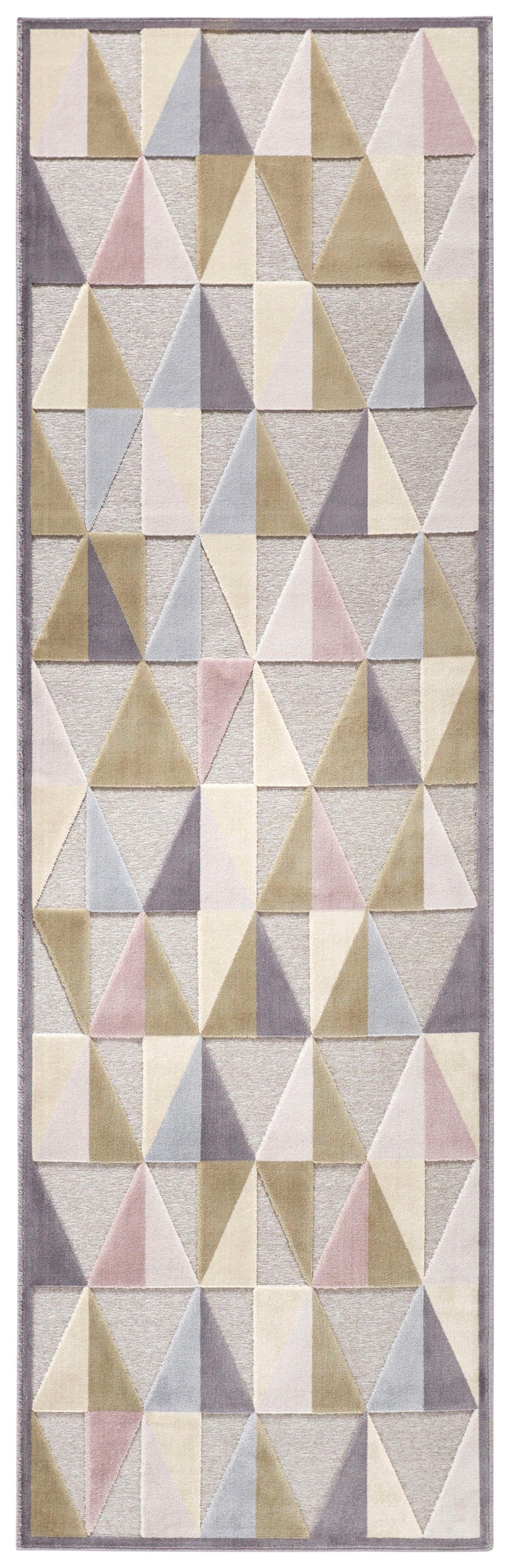 ELLE DECORATION Läufer »Creuse«, rechteckig, 8 mm Höhe, Kurzflor, Velour, Geometrisches Muster, Hoch-Tief Struktur