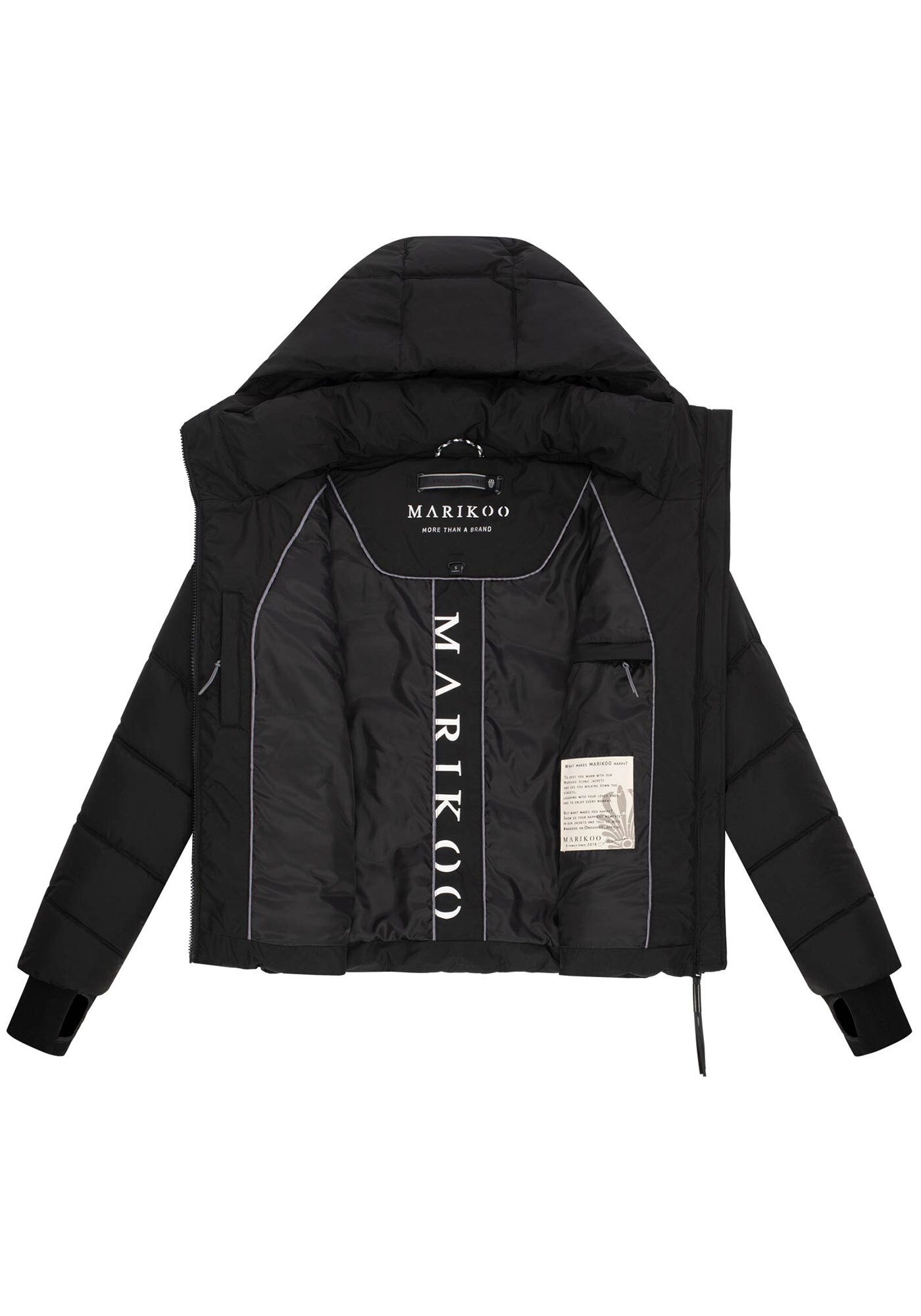 Marikoo Winterjacke »Yukanii«, Ärmelbündchen mit Daumenloch