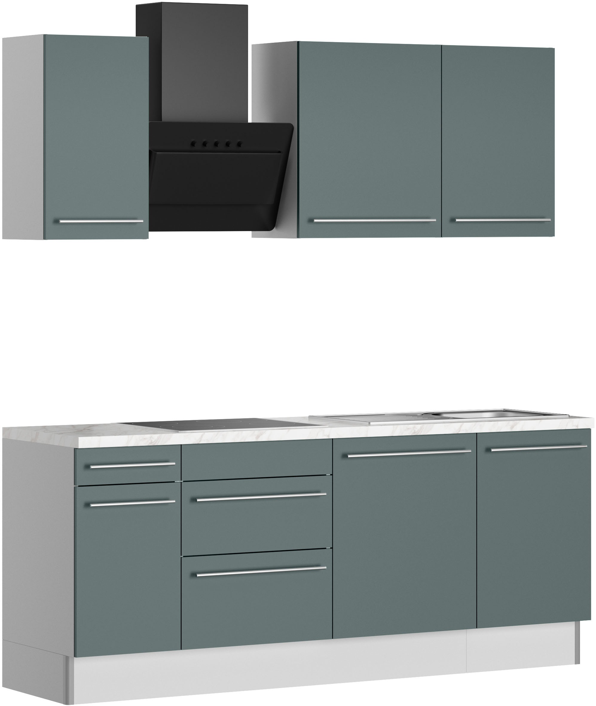 KOCHSTATION Küche "KS-Bern2", Breite 210 cm, wahlweise mit E-Geräten, für a günstig online kaufen