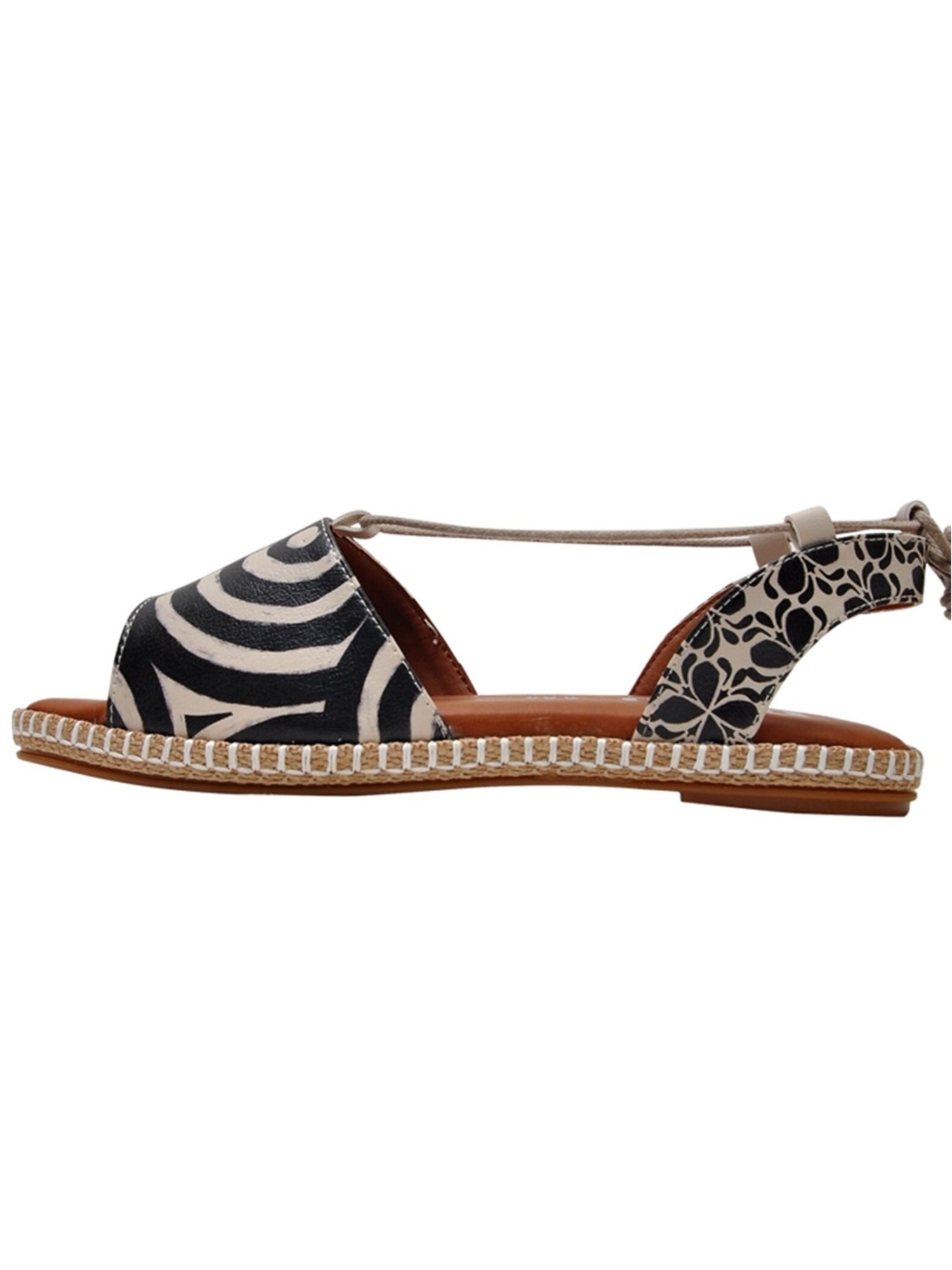 Sandale DOGO "Hazel Victor Bicycles Damen Sandalen, Hazel Spread Your Wings", Damen, Gr. 38, Normalschaft, weiß, Lederimitat, Schuhe Sandale, Handgefertigt