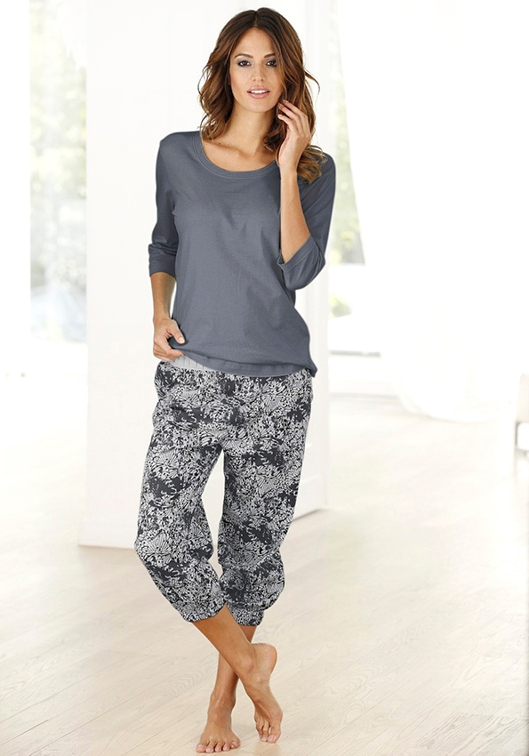 Buffalo Capri-Pyjama Set, 2 tlg. mit gemusterter Hose