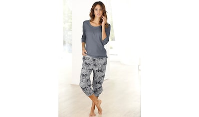 Bündchen mit | an BAUR Capri-Pyjama den H.I.S Beinabschlüssen