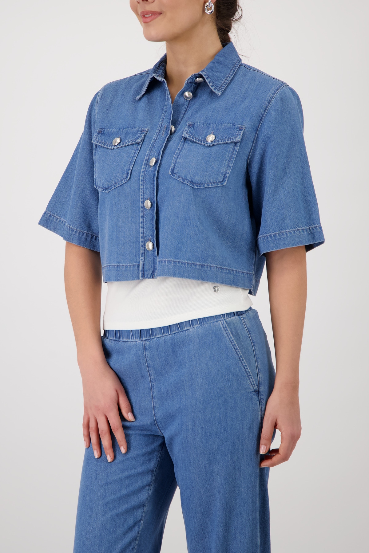 Monari Jeansjacke ohne Kapuze Regular fit mit Pattentaschen günstig online kaufen