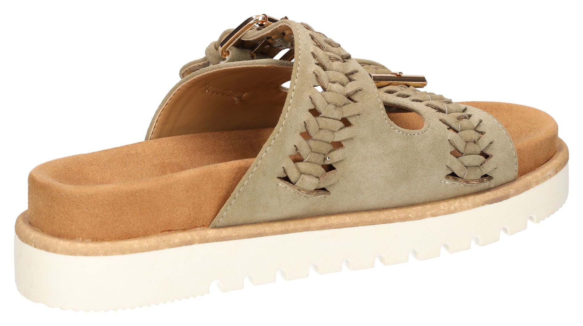 Mustang Shoes Pantolette, Sandale, Plateausandale, Pool Slides mit komfortablem Tieffußbett