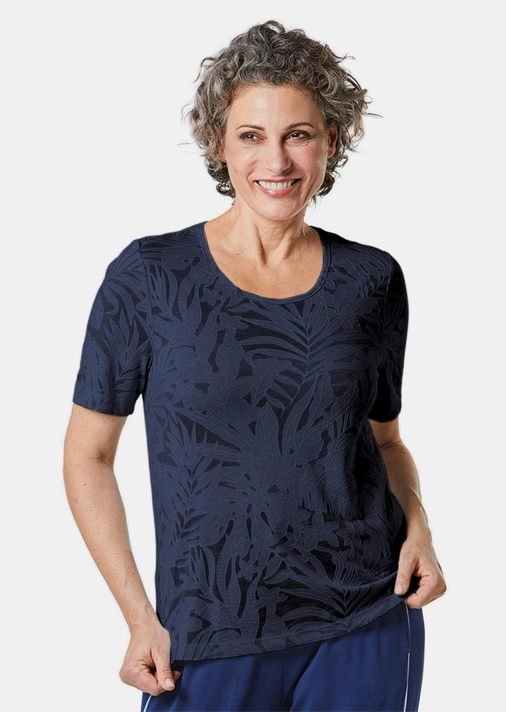 Thumbnail - GOLDNER Kurzarmshirt "T-Shirt mit Ausbrenneroptik"