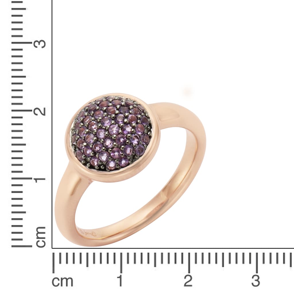 Jamelli Fingerring »925 Silber rosé vergoldet Amethyst«