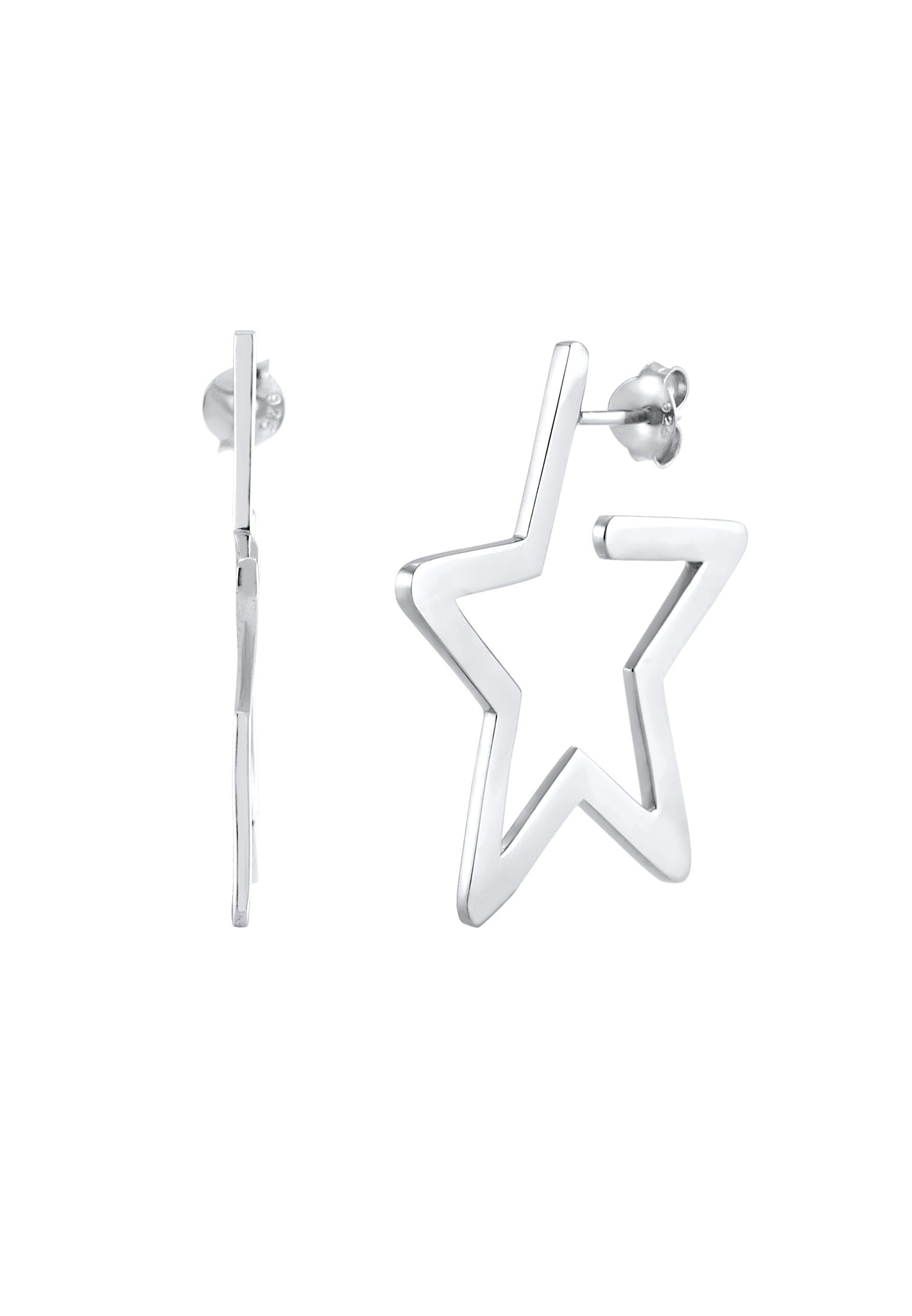 Elli Paar Creolen »Creolen Stern Astro Filigran 925 Silber«