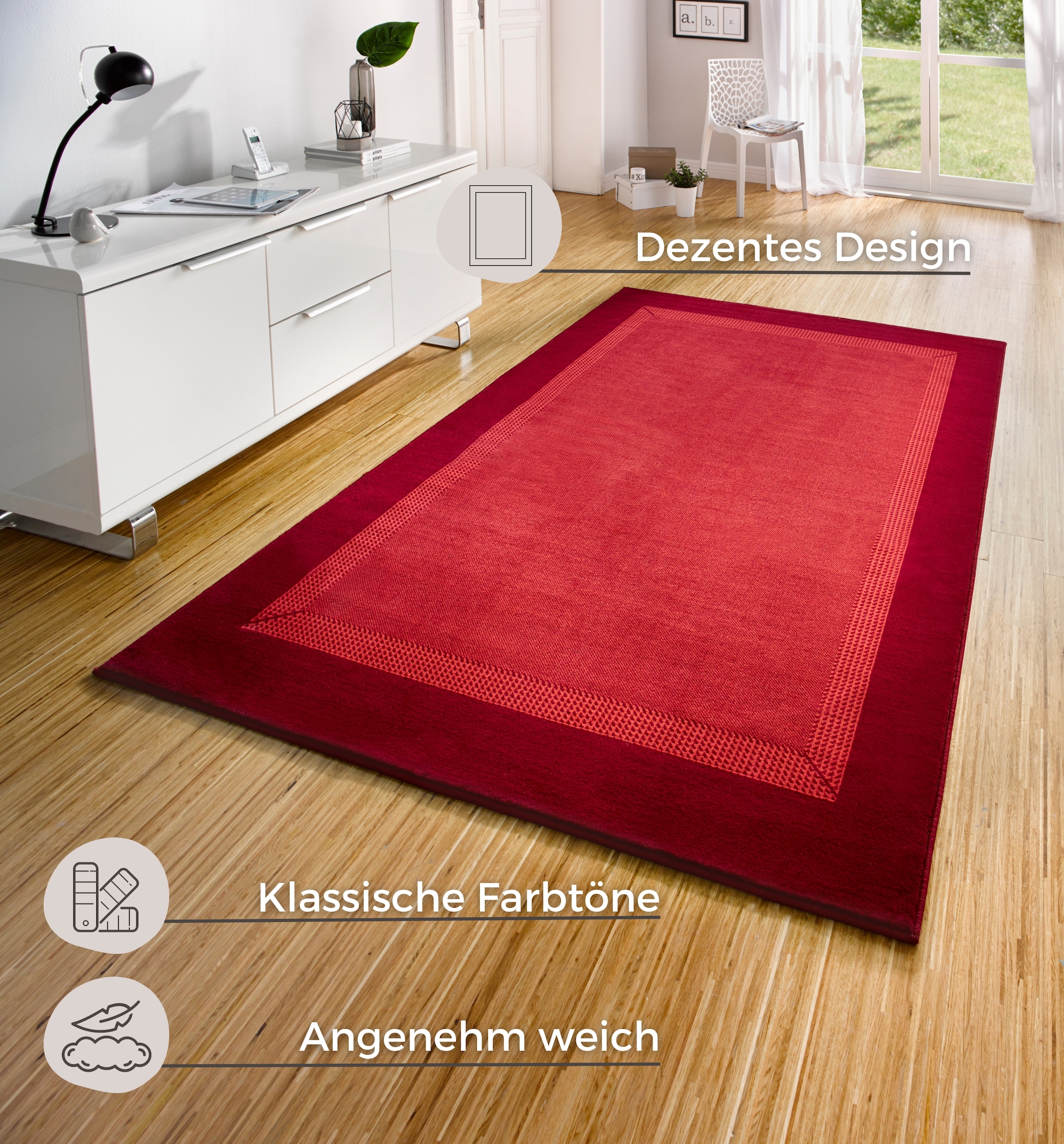HANSE Home Teppich »Band«, rechteckig, 9 mm Höhe, Kurzflor, weich, Läufer Größen, Wohnzimmer, Schlafzimmer, Esszimmer