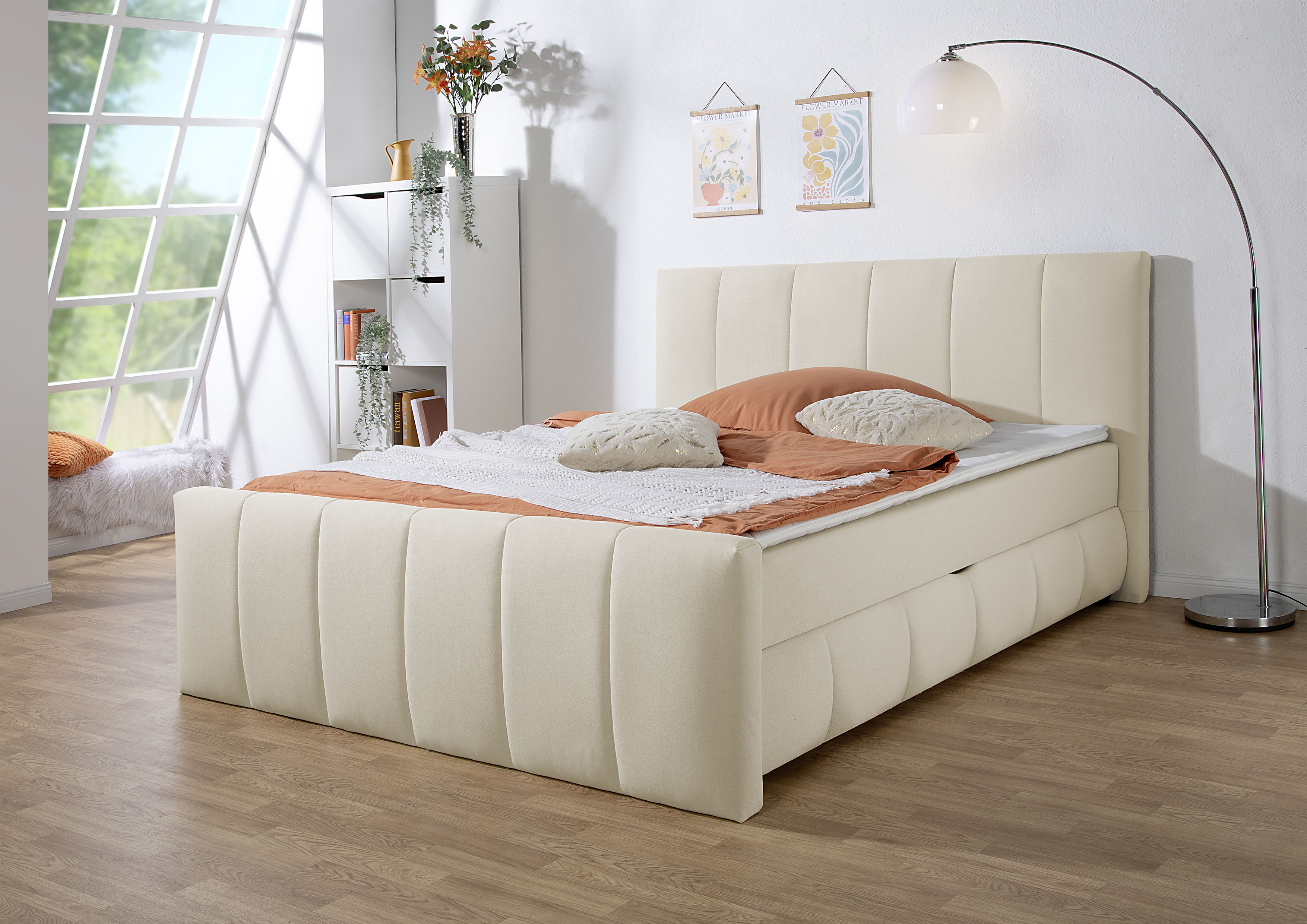 Home affaire Boxbett "Hanelore inkl. Bettkasten und Topper" Boxbett mit Bettkasten und Fußteil, inkl. Topper
