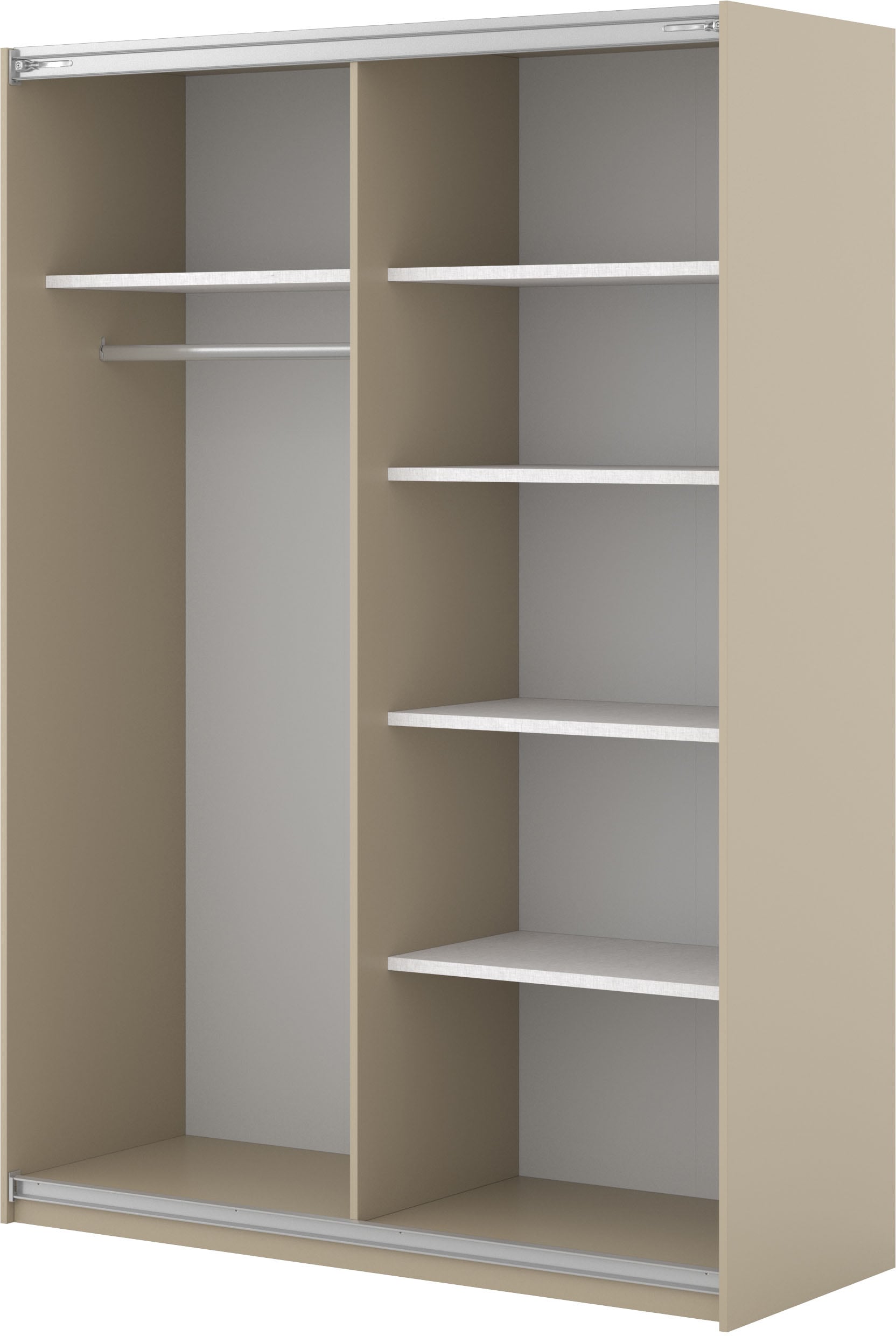 Home affaire Schwebetürenschrank »Niva, Garderobenschrank incl.kompletter Innenausstattung« Moderner Kleiderschrank, Schiebetürenschrank, Lamellen, Wäscheschrank