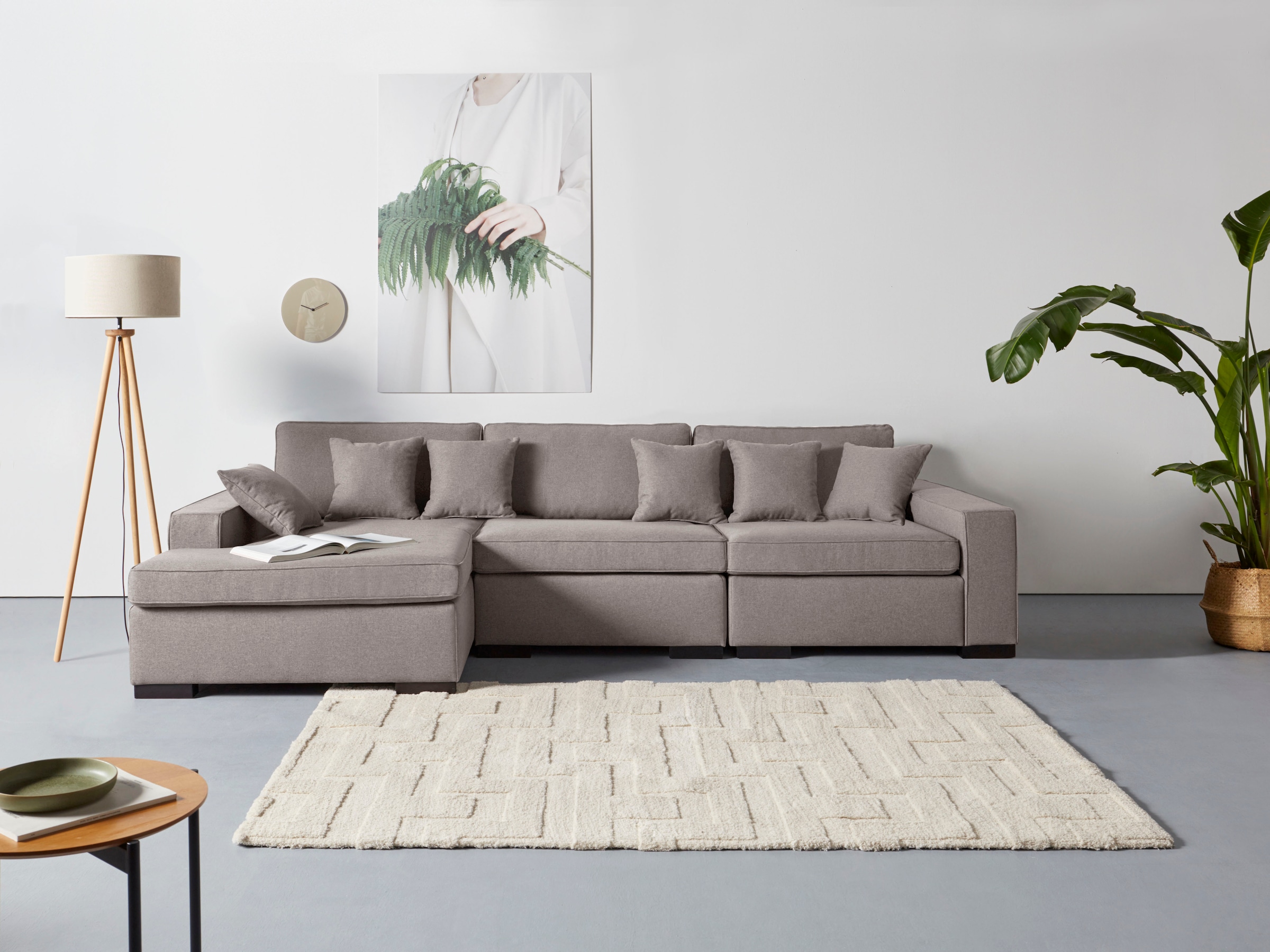 Guido Maria Kretschmer Home&Living Ottomane "Skara L-Form", Lounge-Sofa mit Federkernpolsterung, in vielen Bezugsvariant