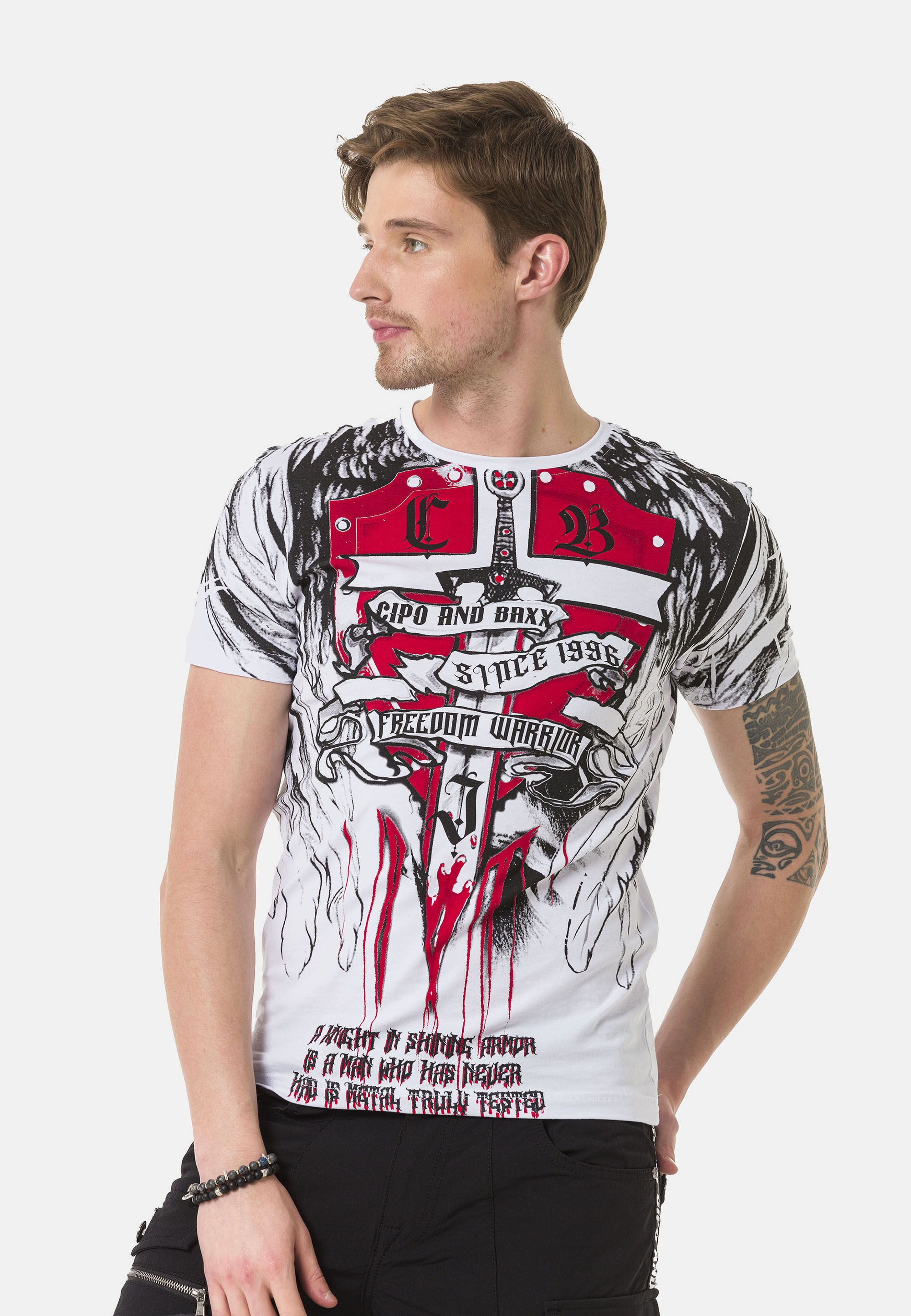 Cipo & Baxx T-Shirt "T-Shirt", mit coolen Prints, Vorder- und Rückseite günstig online kaufen