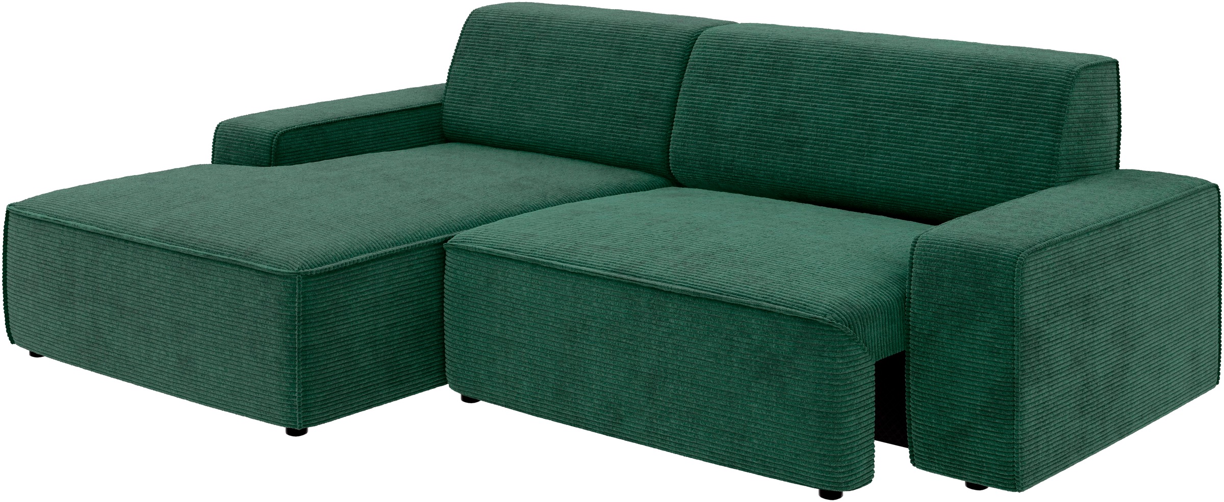 TRENDMANUFAKTUR Ecksofa »Graz, wahlweise mit Sitzvorschub und Bettkasten, L-Form, Breite 246 cm«, in Cord-, haustierfreundlichem LEO Struktur- oder LUMOS-3D-Bezug
