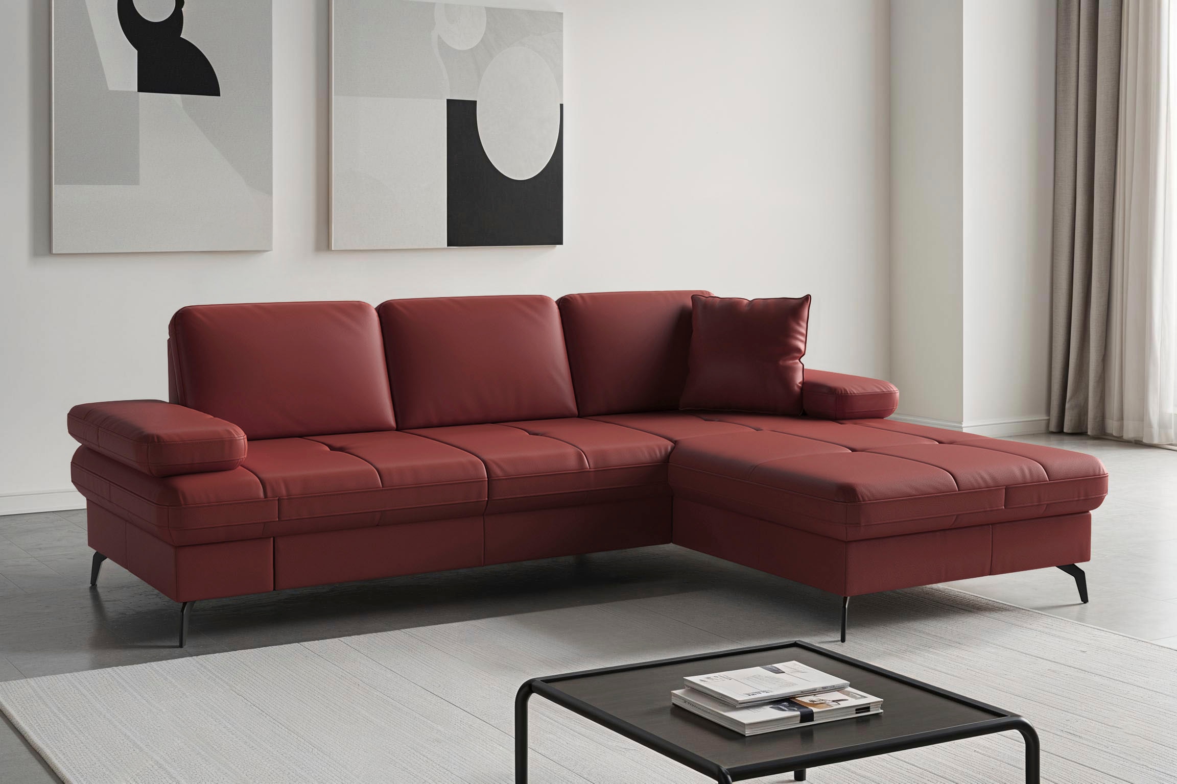 sit&more Ecksofa "Morris Jubi, Recamiere, Breite 247 cm" mit Armteilfunktion, wahlweise mit Schlaffunktion