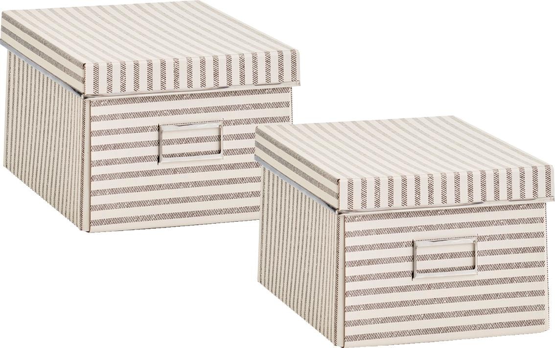 Zeller Present Aufbewahrungsbox »Stripes«, Pappe, beige | BAUR
