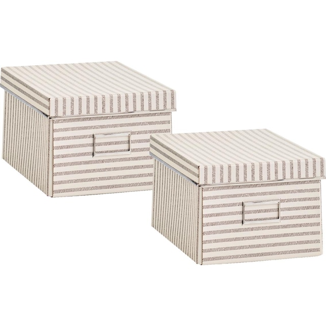 Zeller Present Aufbewahrungsbox »Stripes«, Pappe, beige | BAUR