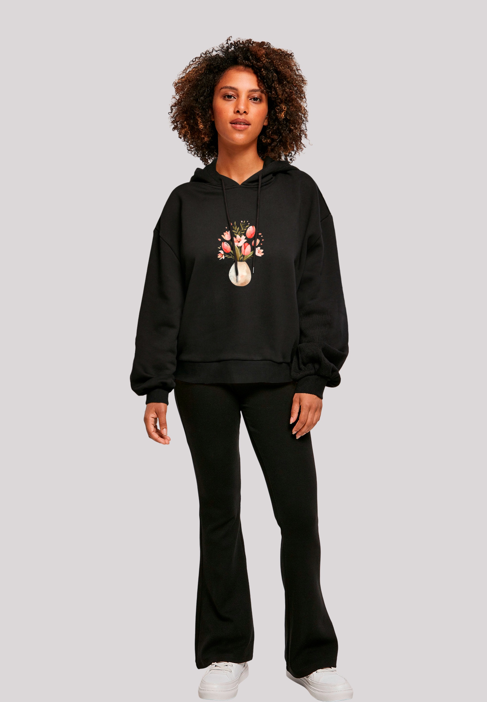F4NT4STIC Sweatshirt »Rosa Frühlingsblumenstrauß in Vase«, Premium Qualität