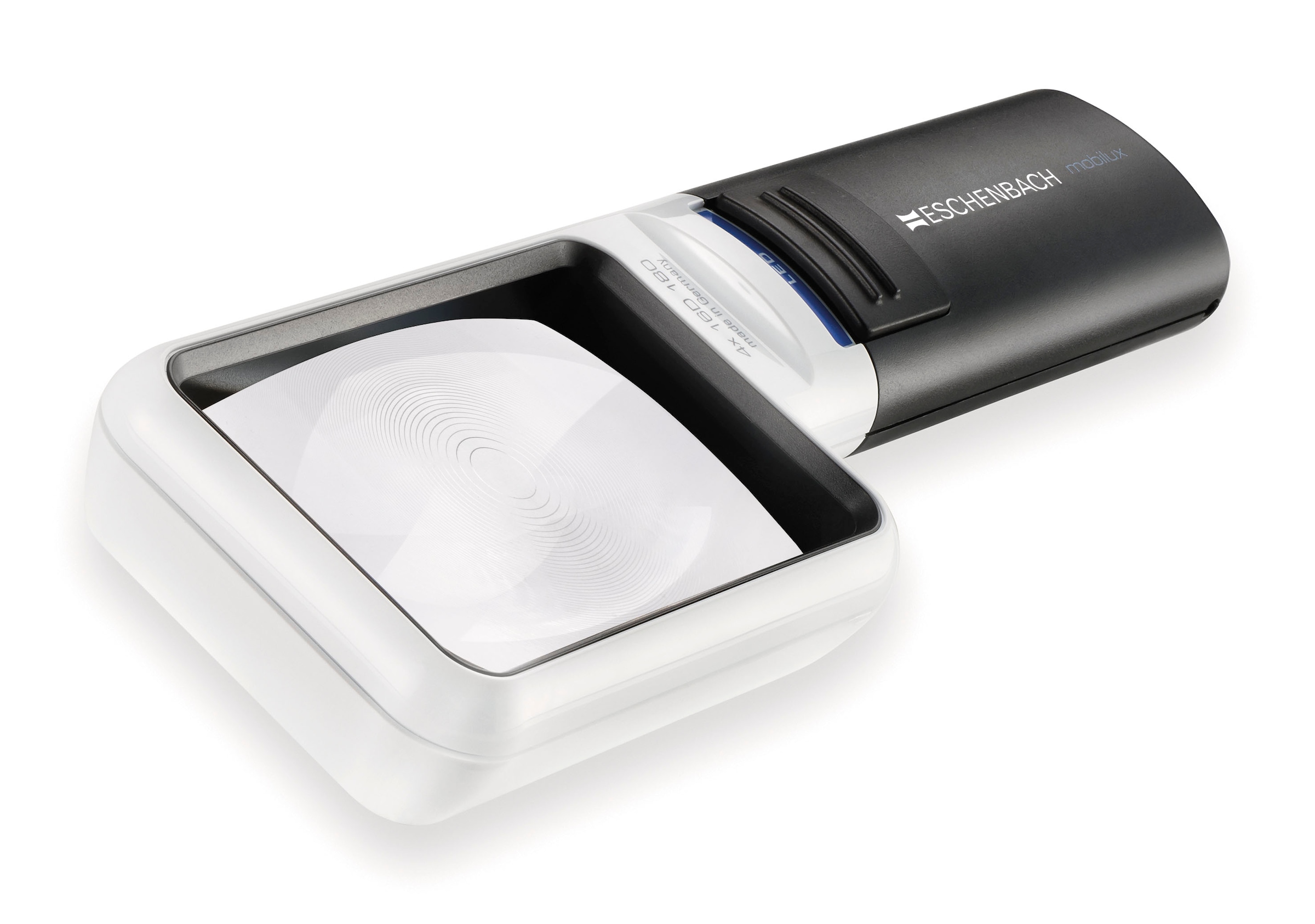 Leuchtlupe "mobilux LED", weiß, ESCHENBACH OPTIK, Lupen, Stromsparend, LED-Technik, 4-fach Vergrößerung