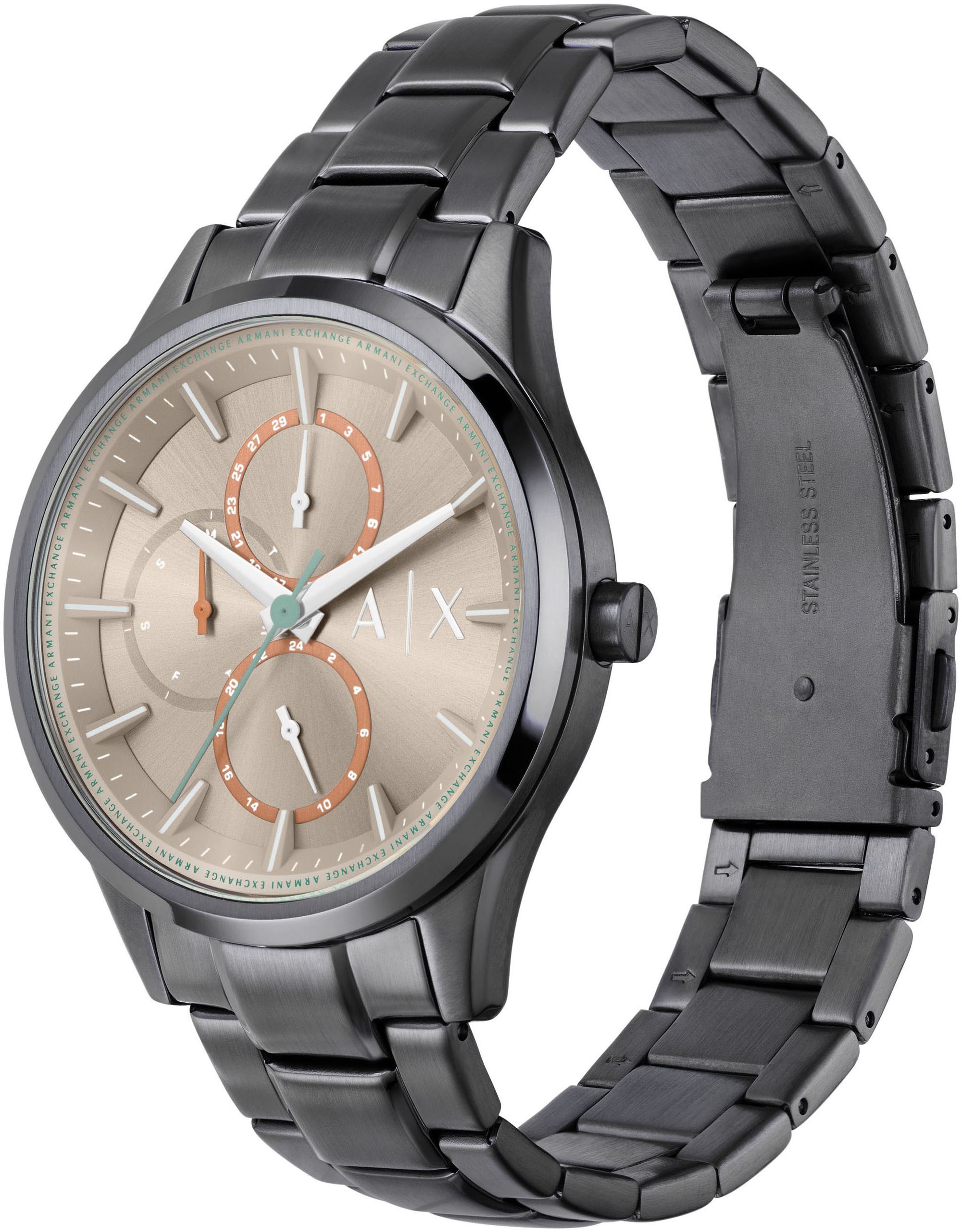 ARMANI EXCHANGE Multifunktionsuhr, Quarzuhr, Armbanduhr, Herrenuhr, analog, Edelstahlarmband