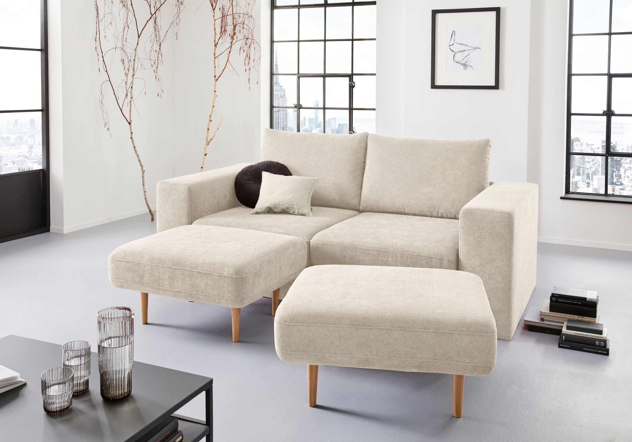 LOOKS by Wolfgang aus Verwandlungssofa: Sofa BAUR Hockern »Looksv«, 2 mit wird Sofa | Joop kaufen 3-Sitzer