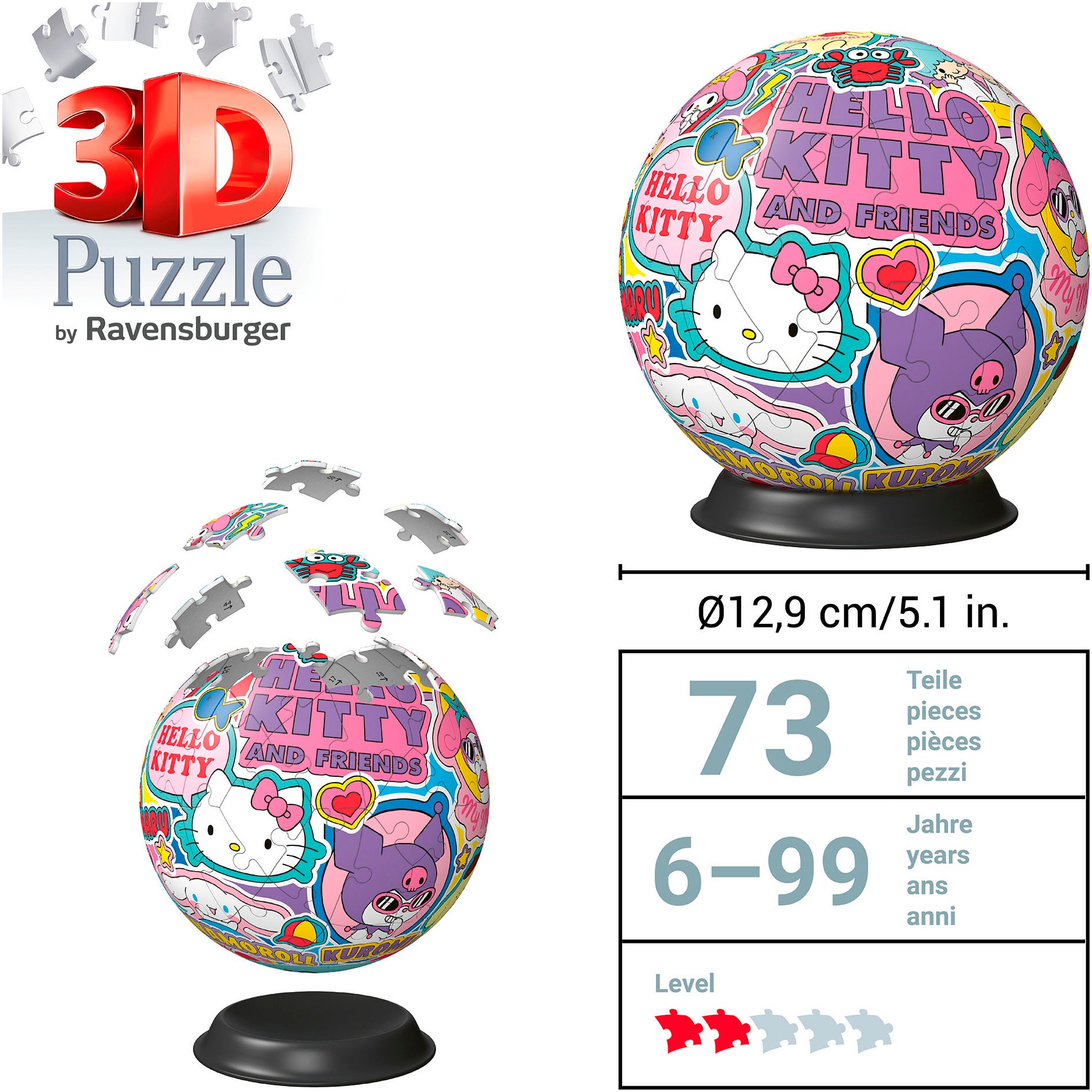 Ravensburger Puzzleball »Hello Kitty and Friends«, Made in Europe