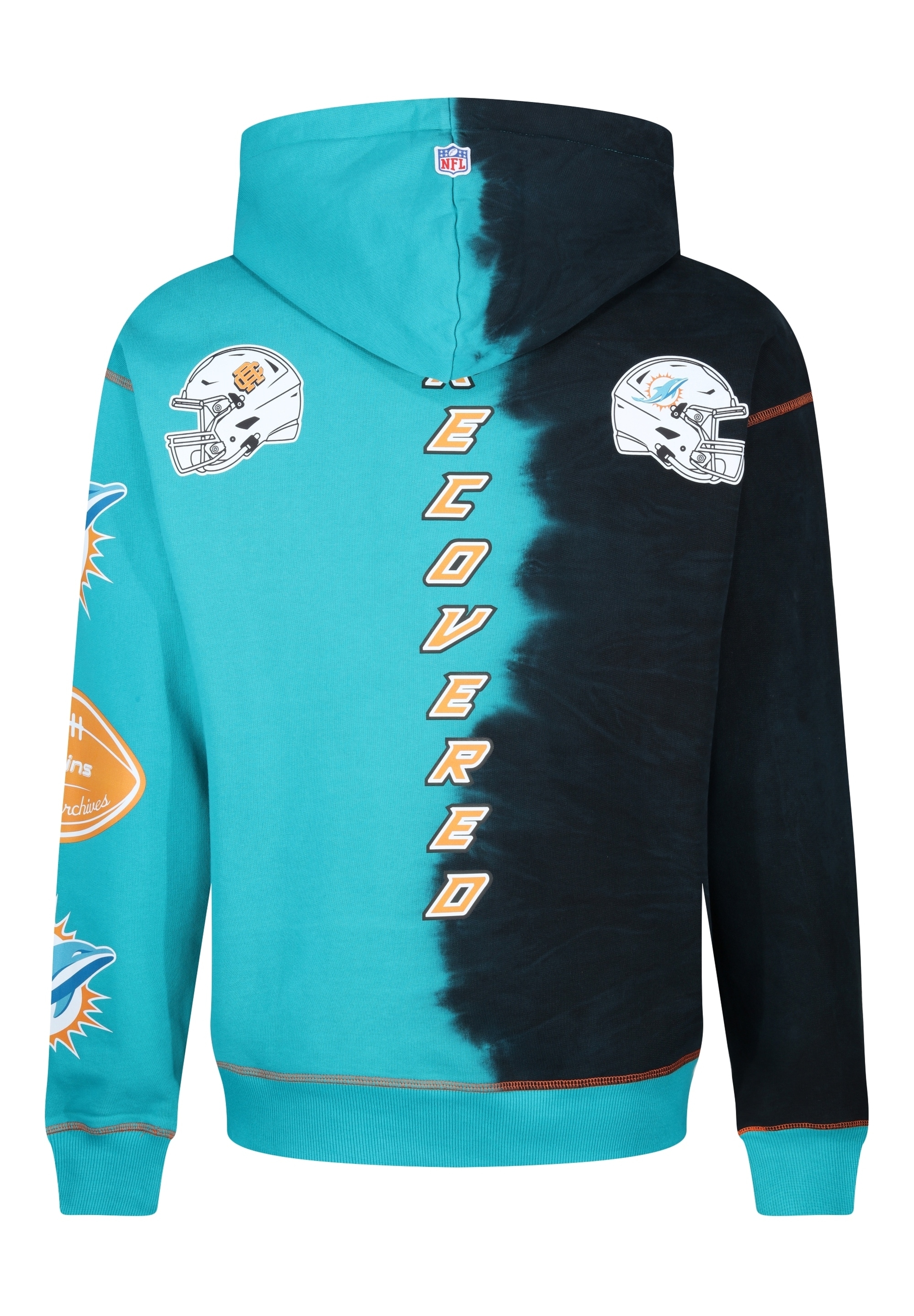 Recovered Kapuzensweatshirt »NFL Dolphins Ink Dye Effect On«, im lockeren Schnitt