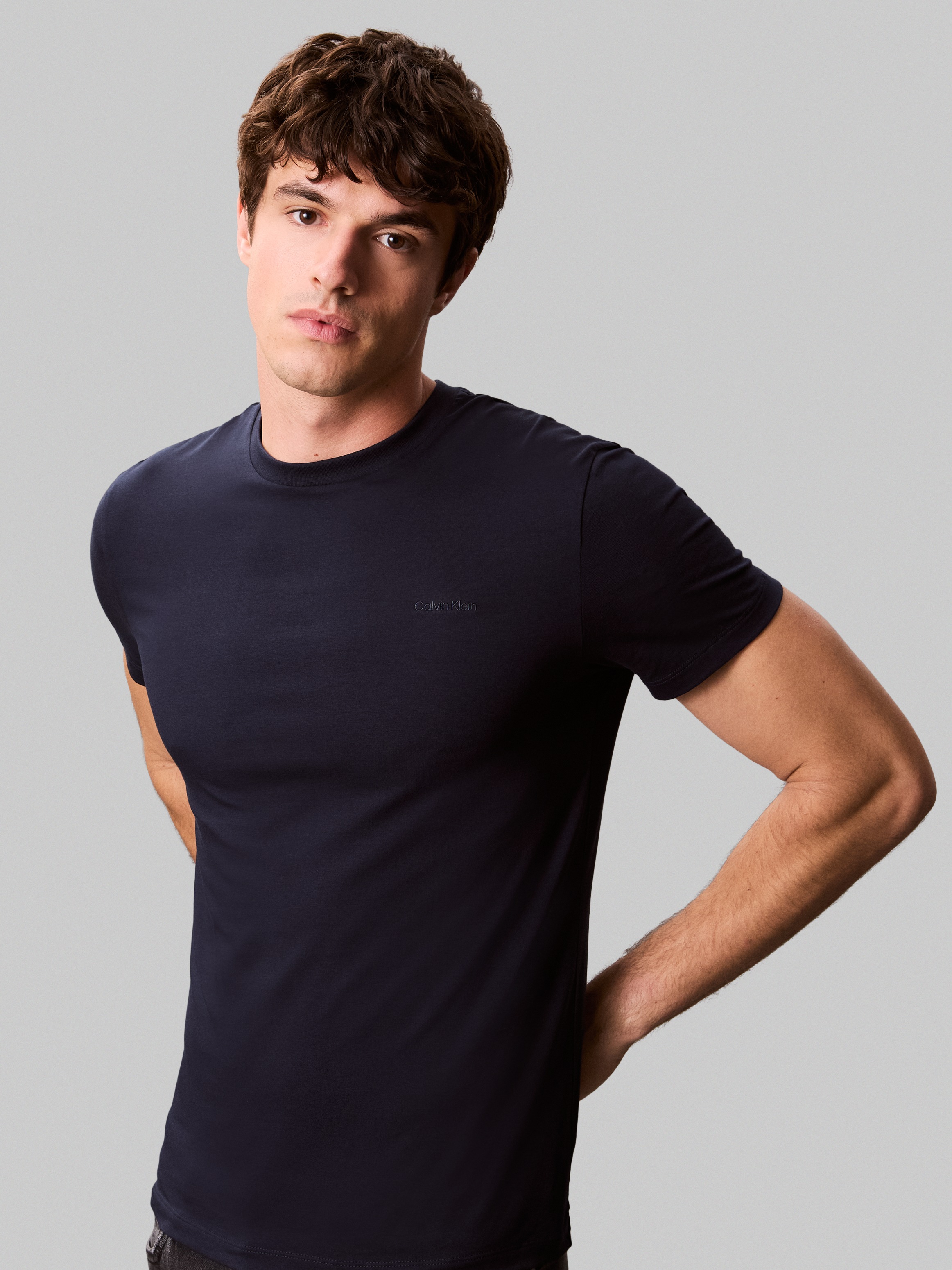 Thumbnail - Calvin Klein T-Shirt "SS STRETCH COTTON SLIM TEE" Mit Rundhalsausschnitt