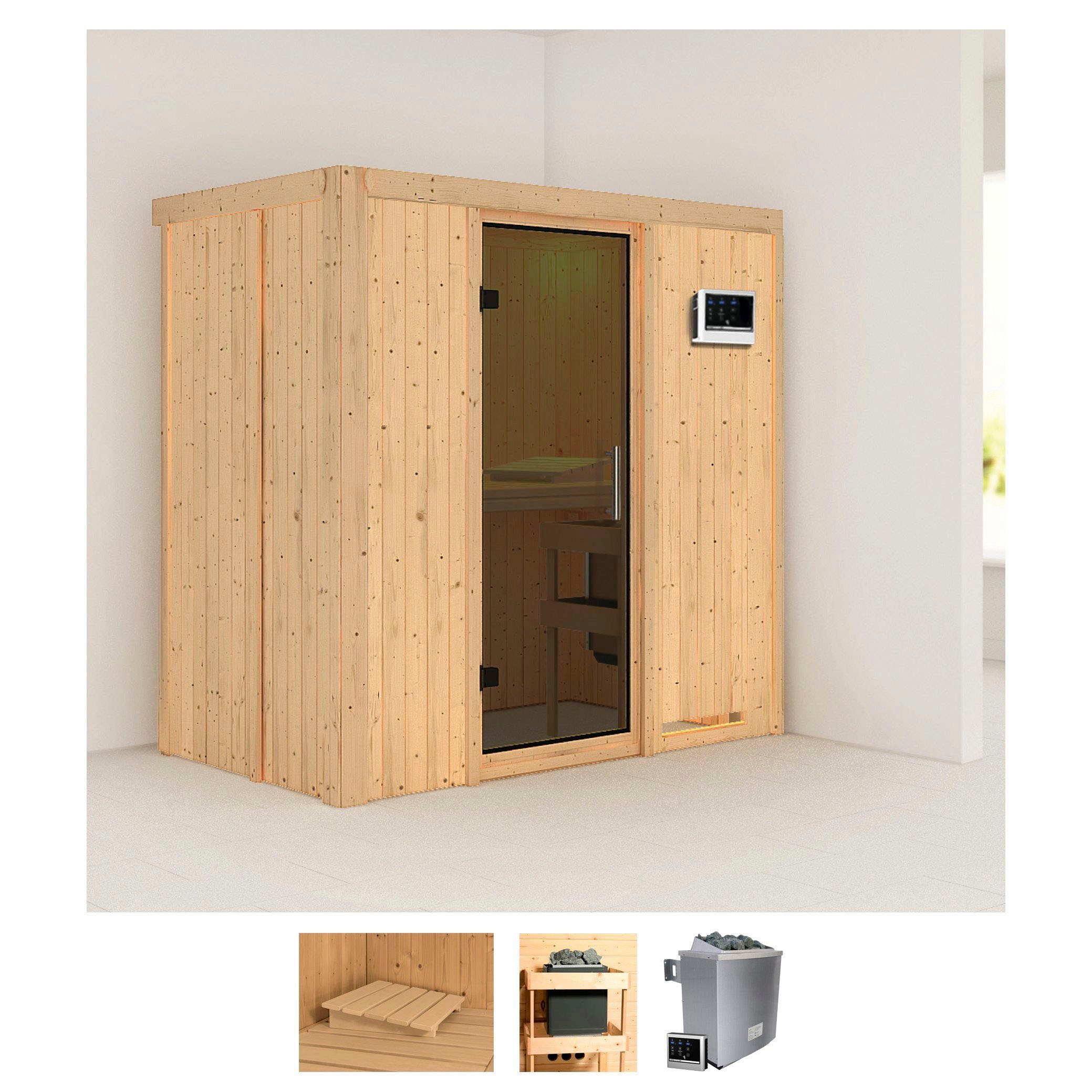 Karibu Sauna "Vada" Set, Ofen 9 KW externe Strg easy
